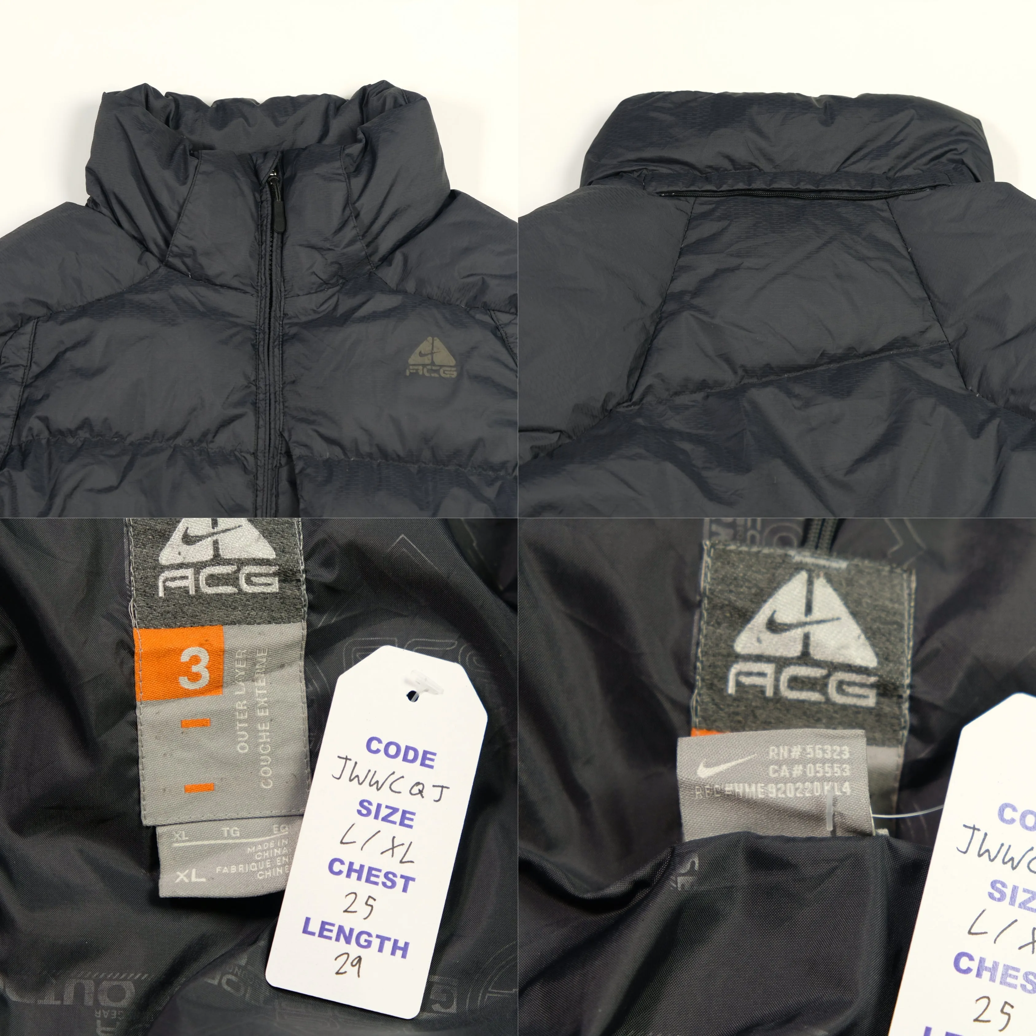 Nike ACG Vintage Black Down Puffer Jacket Large/XL