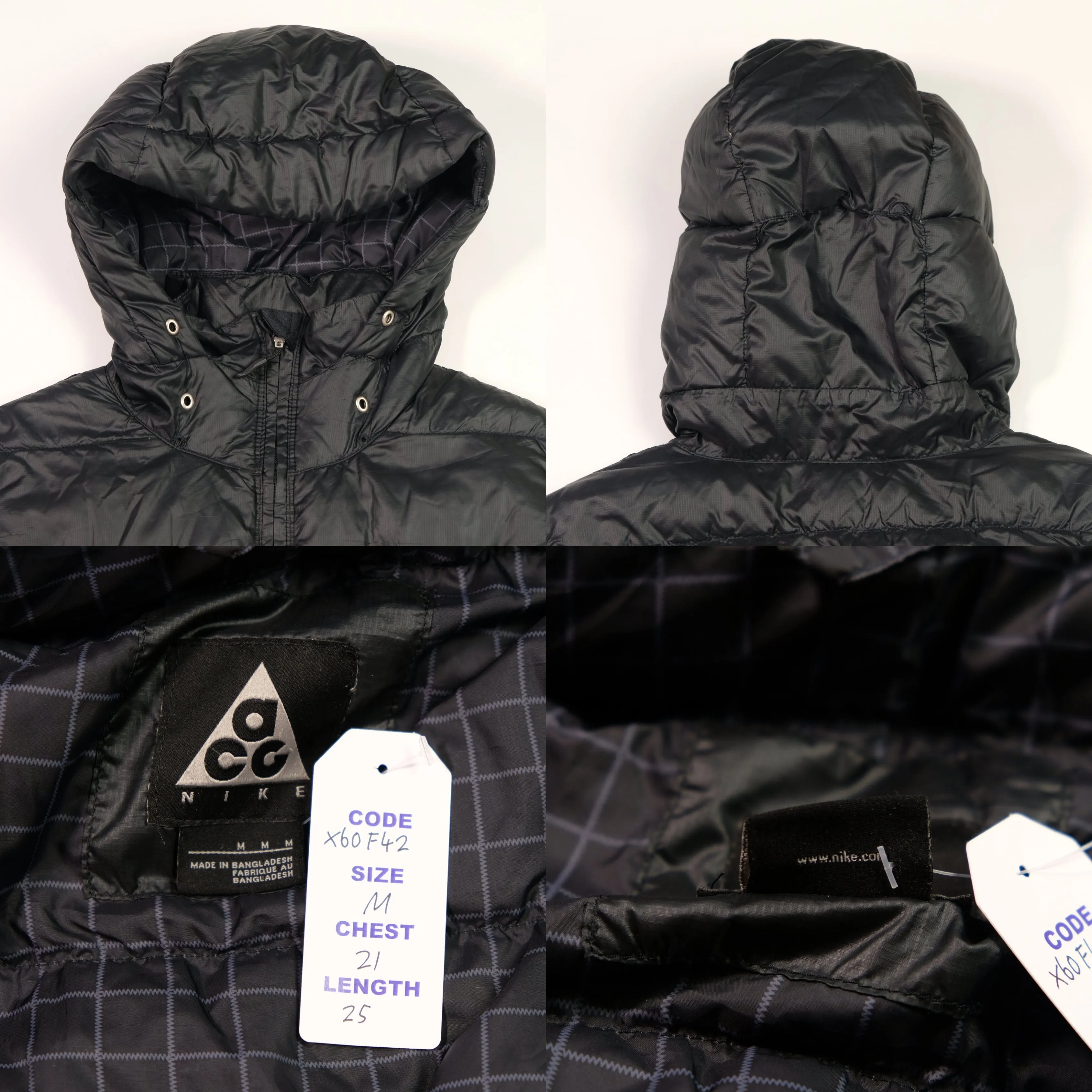 Nike ACG Vintage Black Down Puffer Jacket Medium