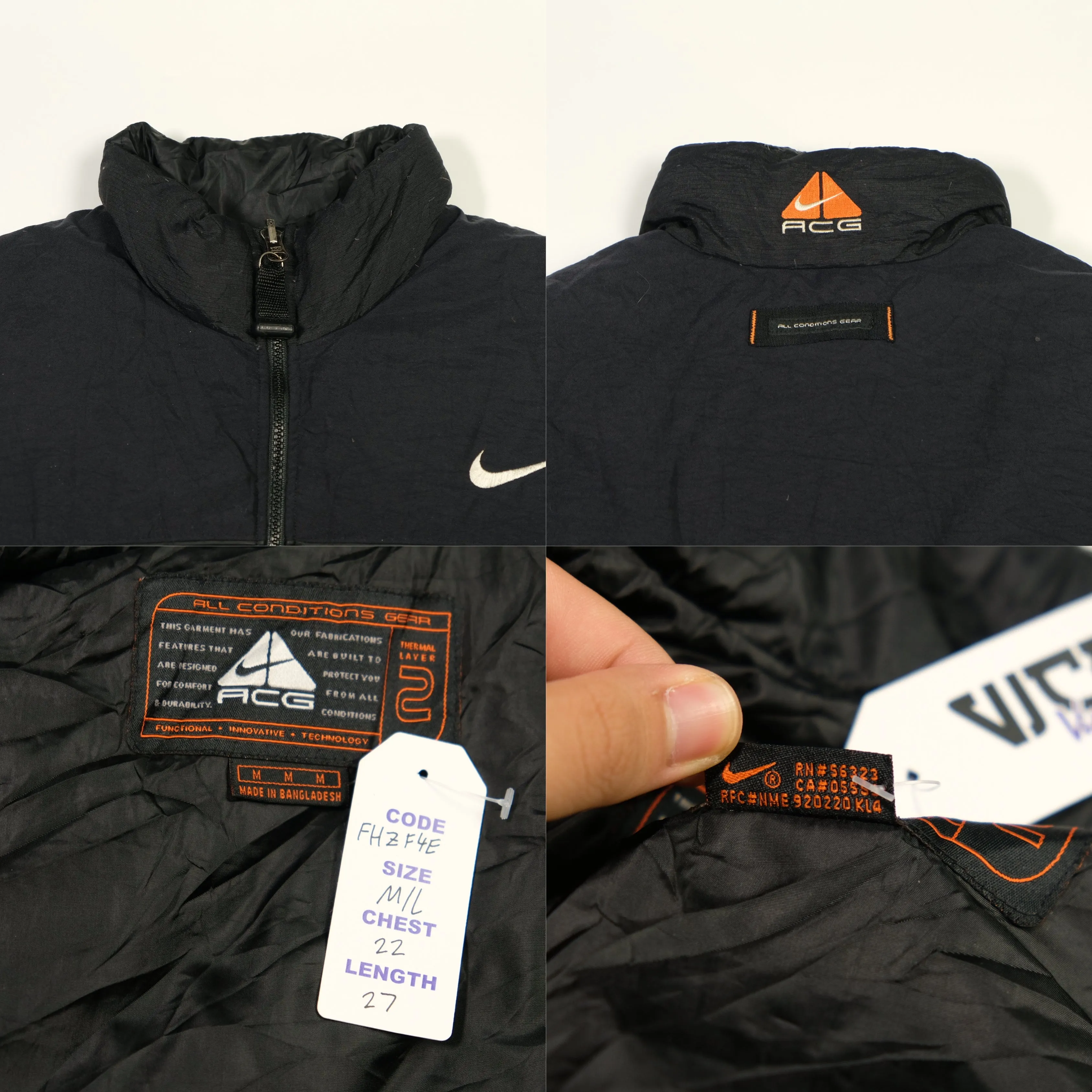 Nike ACG Vintage Down Puffer Vest Gilet Jacket Medium/Large