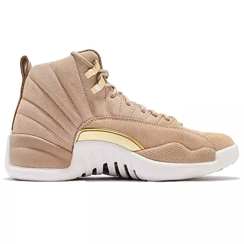 Nike Air Jordan 12 Retro Women's Shoes Vachetta Nike Gold Sneakers