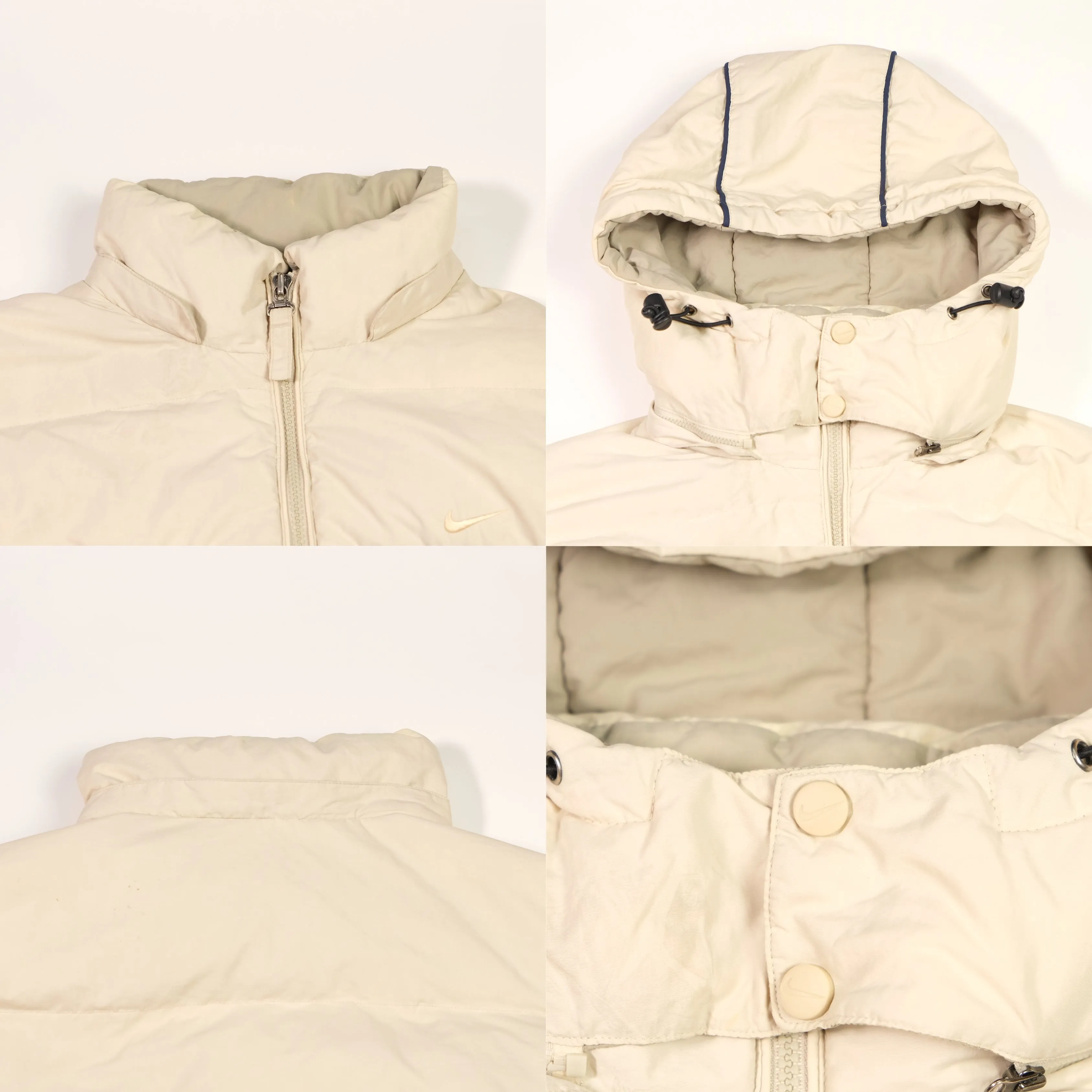 Nike Vintage 2000s Beige Puffer Jacket Large