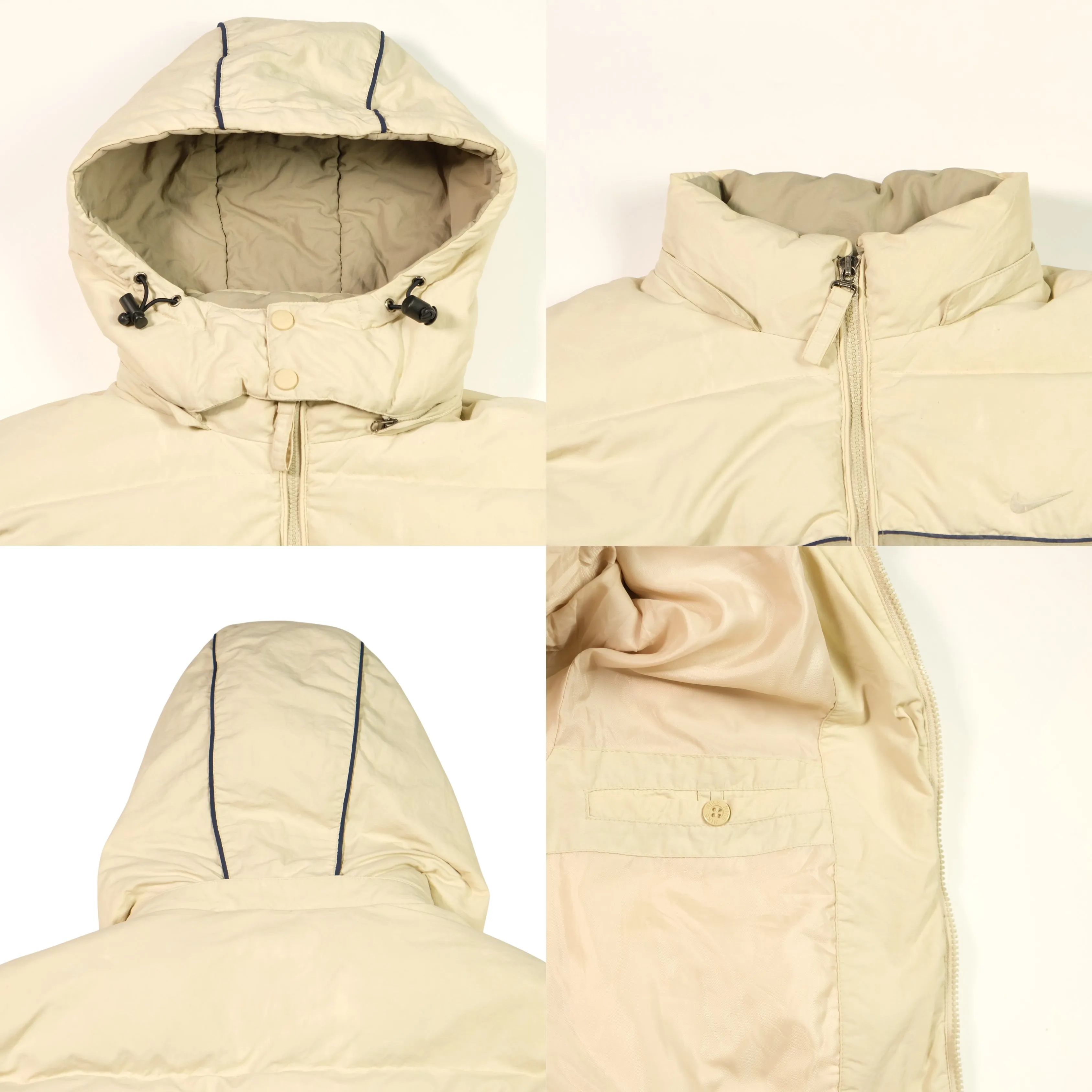 Nike Vintage 2000s Beige Puffer Jacket Large/XL