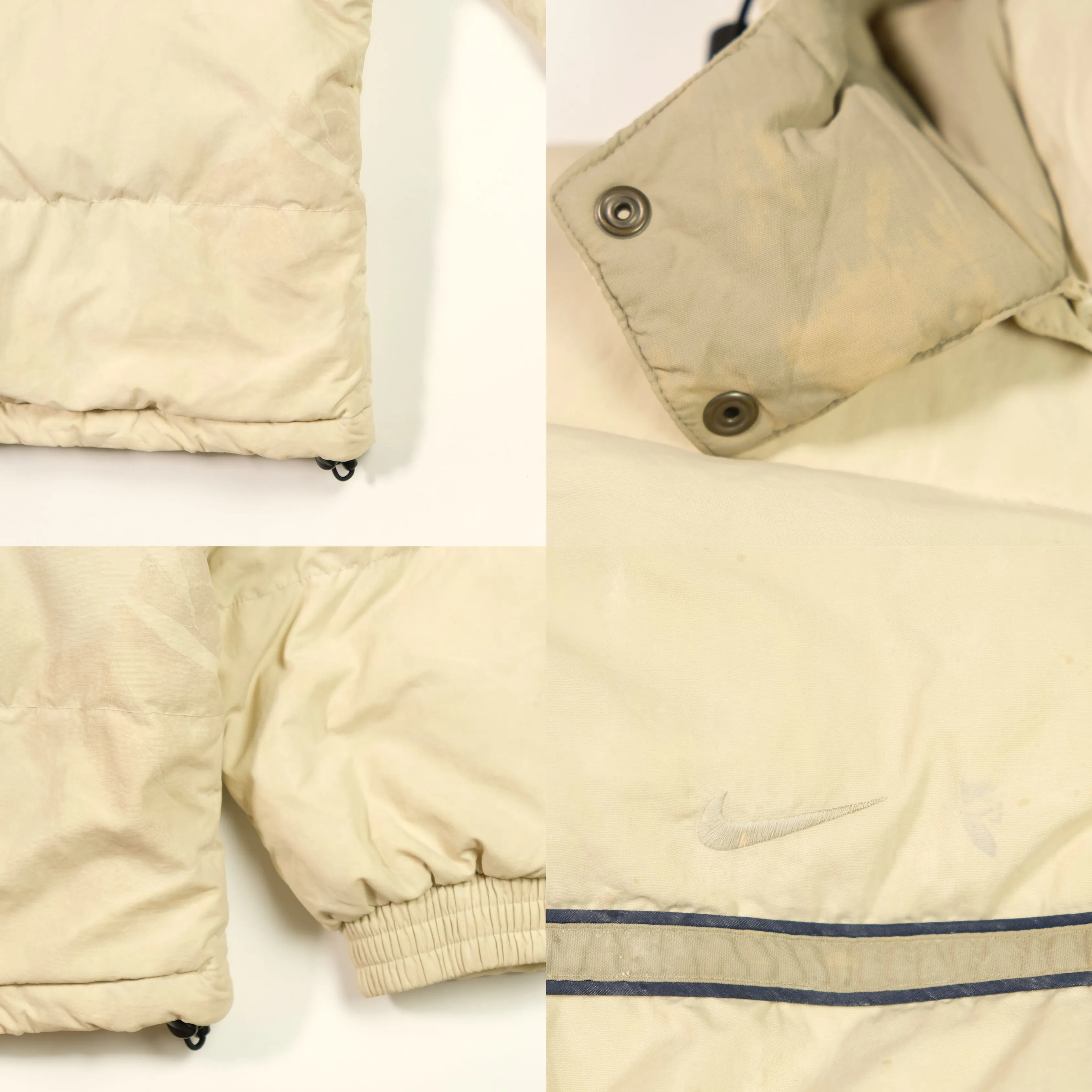 Nike Vintage 2000s Beige Puffer Jacket Large/XL