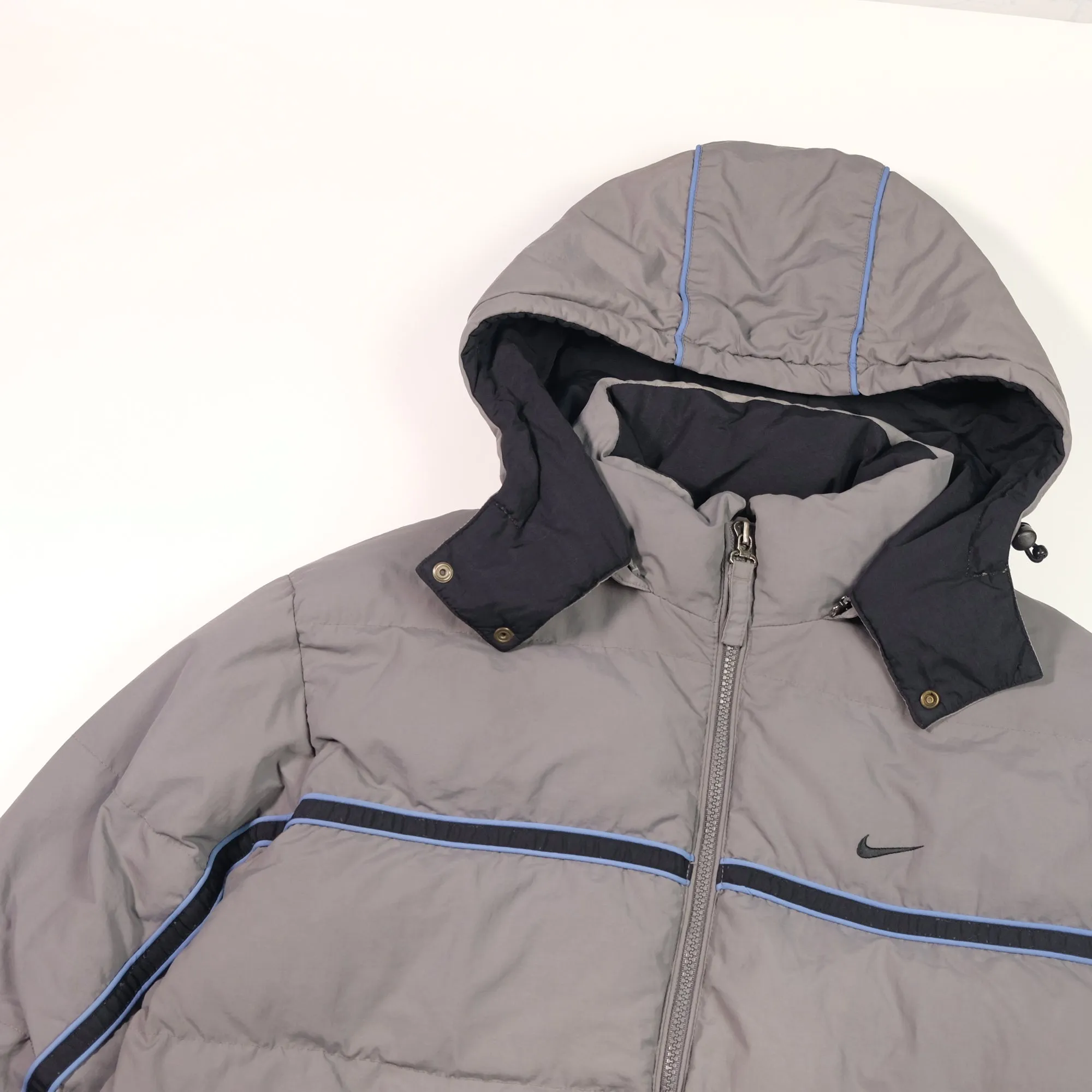 Nike Vintage 2000s Grey Puffer Jacket Large