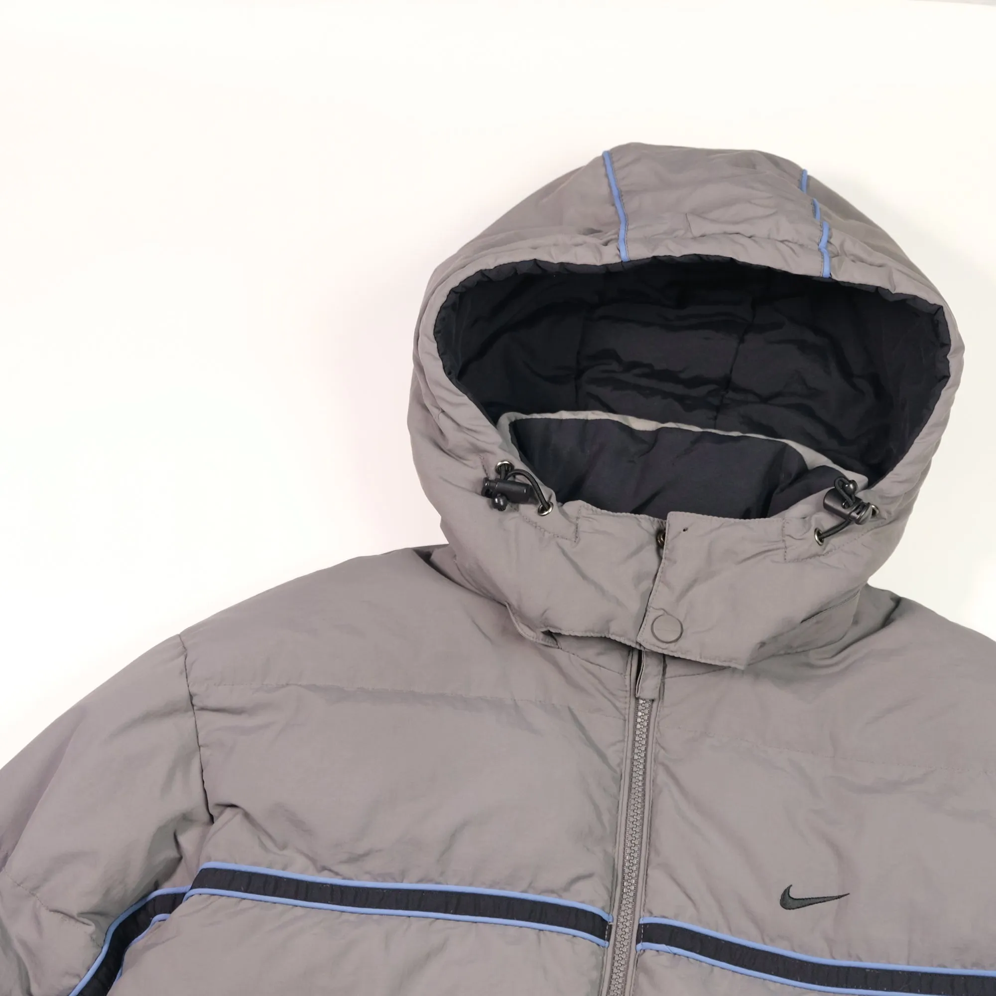 Nike Vintage 2000s Grey Puffer Jacket Large