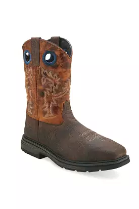 'Old West' Men's 11 Western Square Steel Toe - Brown / Rust