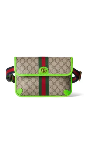 Ophidia GG Small Belt Bag  - Neon Green