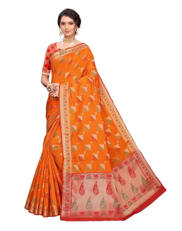 Orange Silk Saree