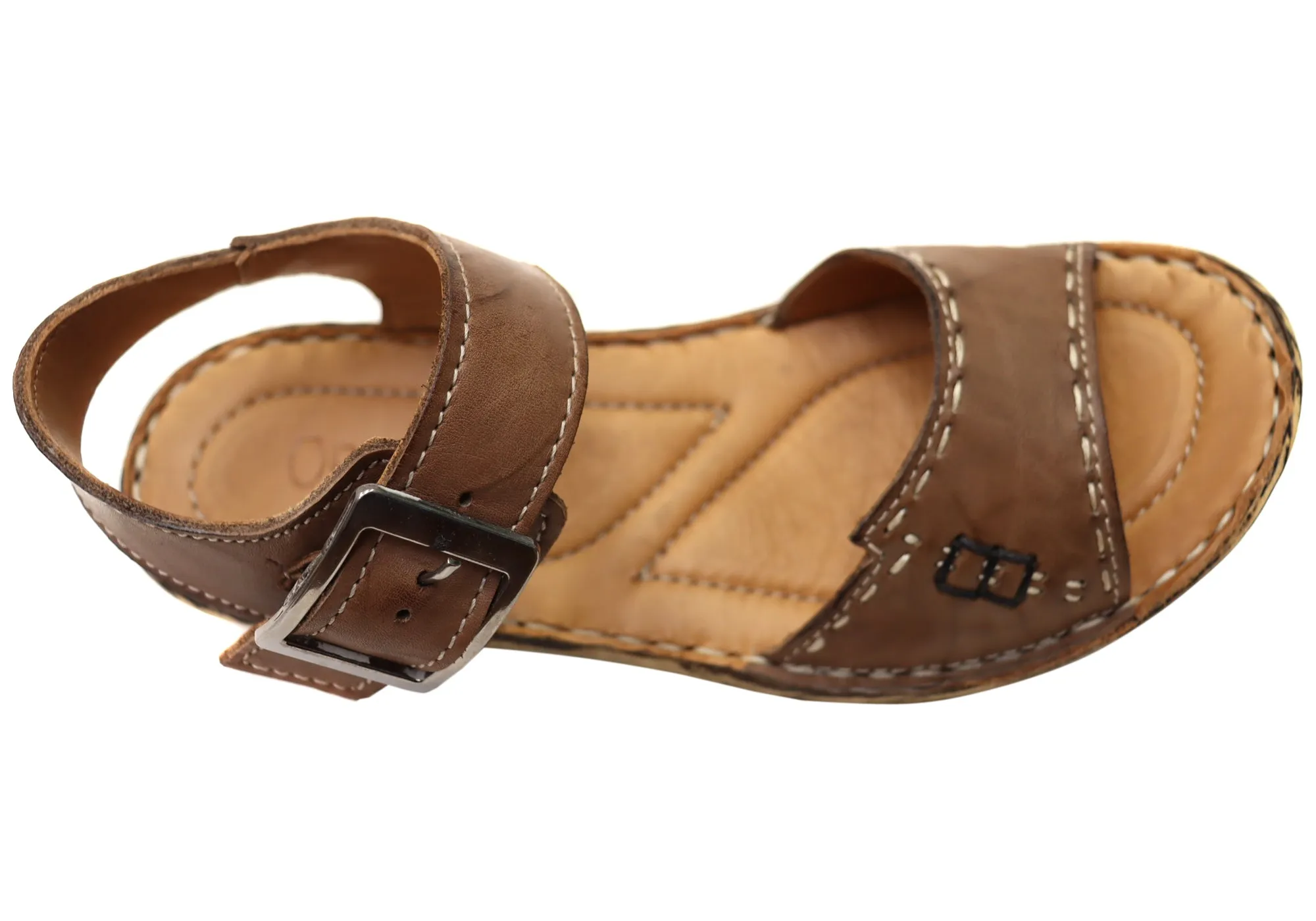 Orizonte Time Womens Comfortable European Leather Sandals