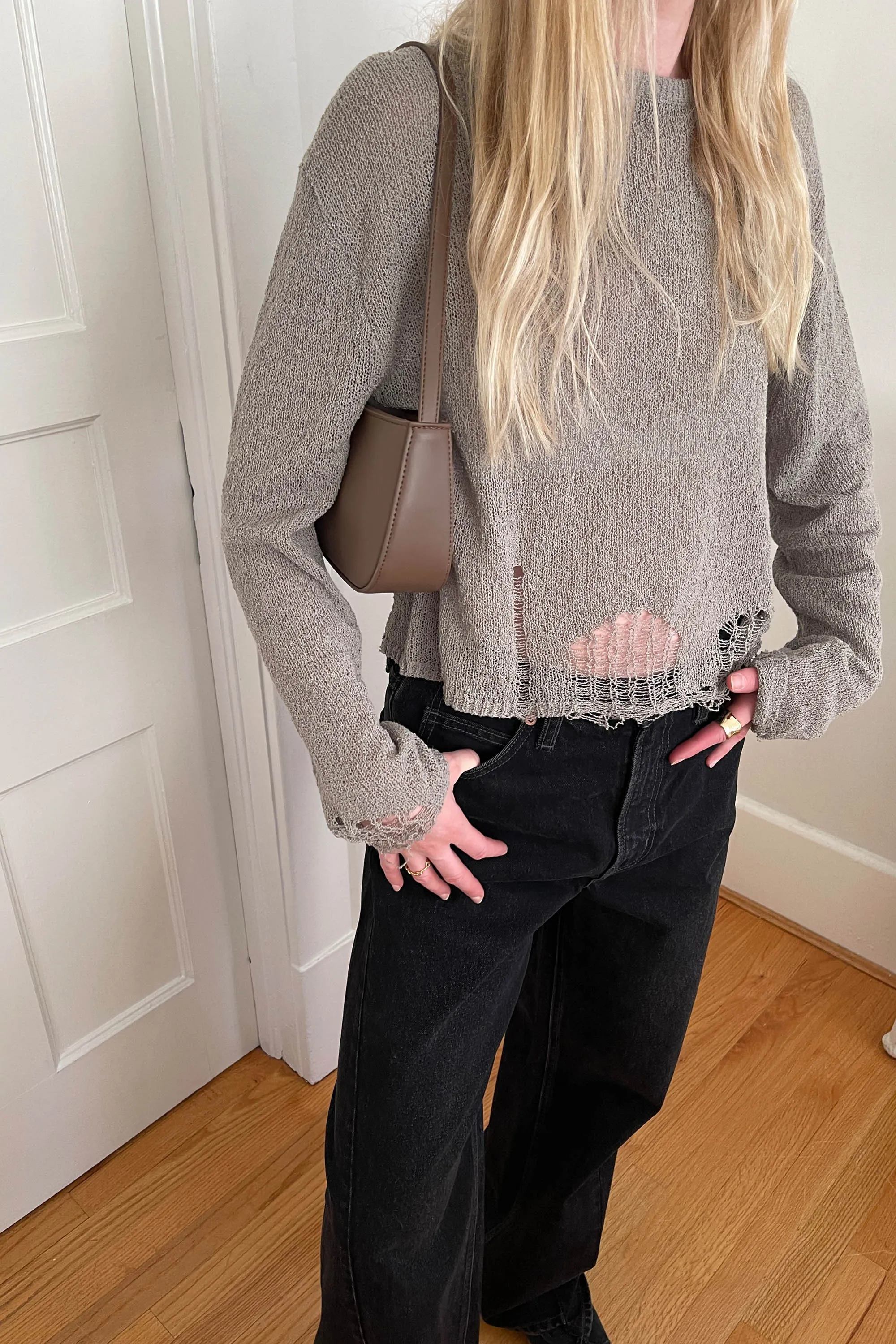 OVERSIZED DISTRESSED SWEATER