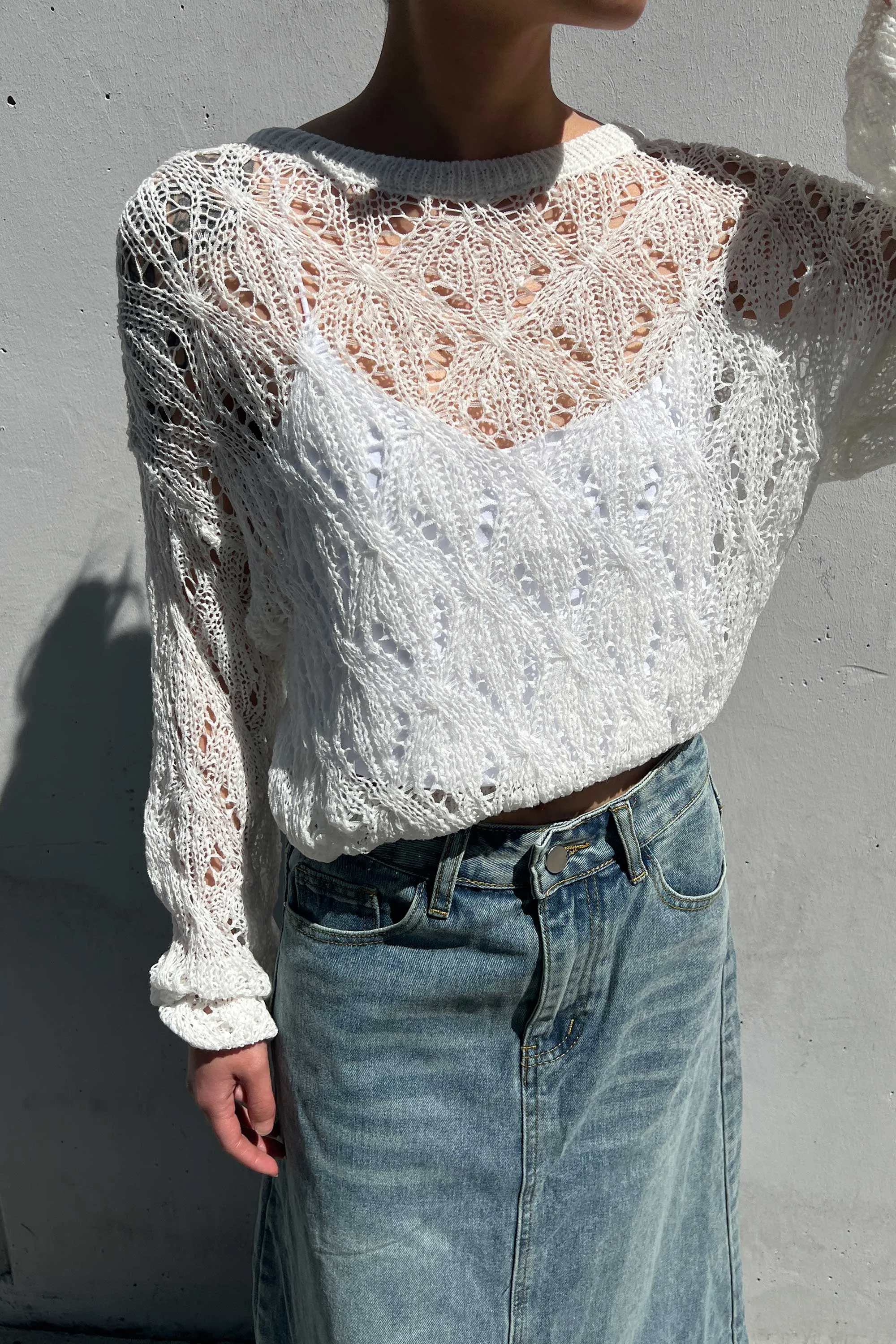 PATTERNED CROCHET SWEATER