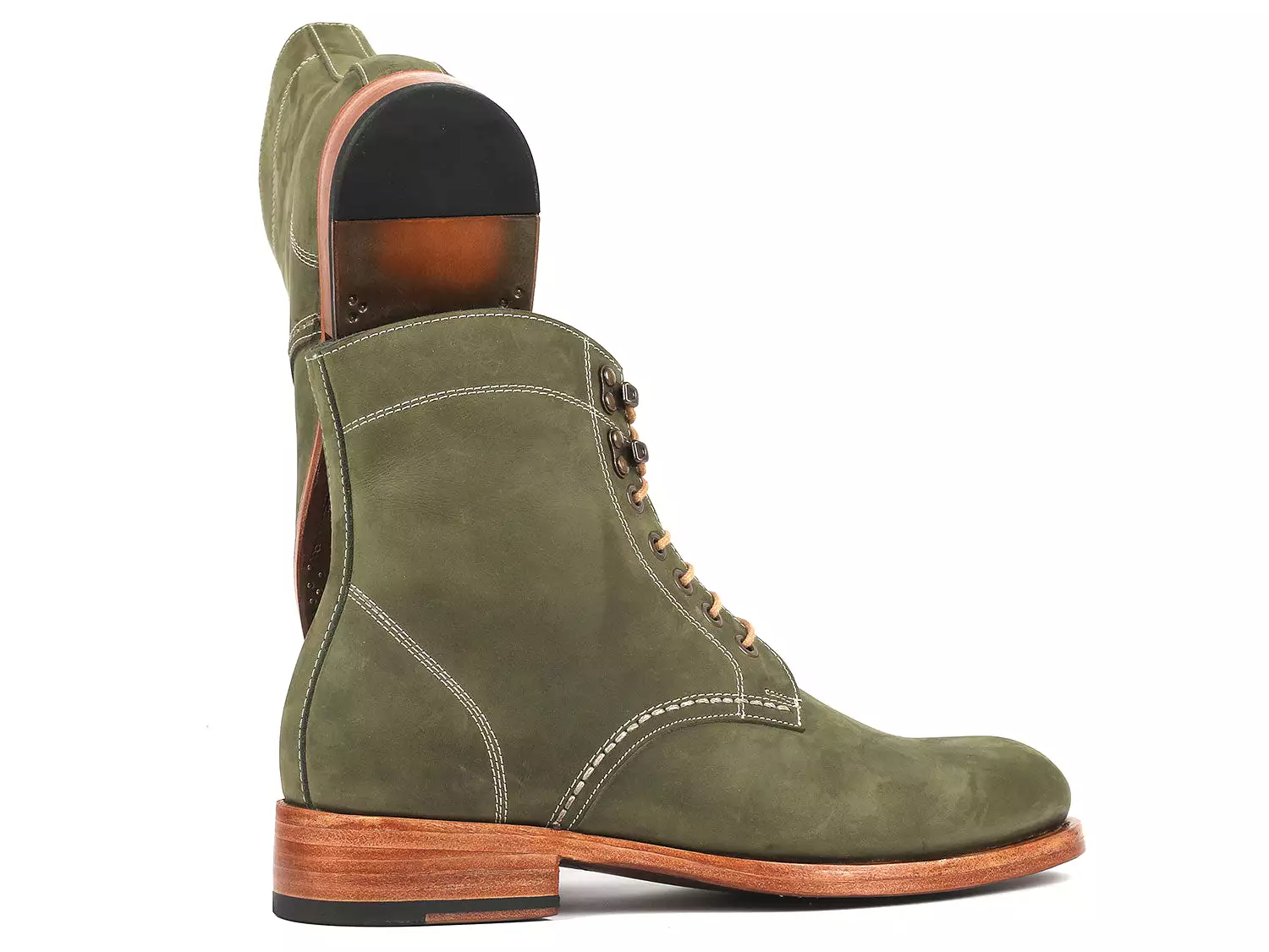 Paul Parkman Men's Boots Green Nubuck - 824NGR33