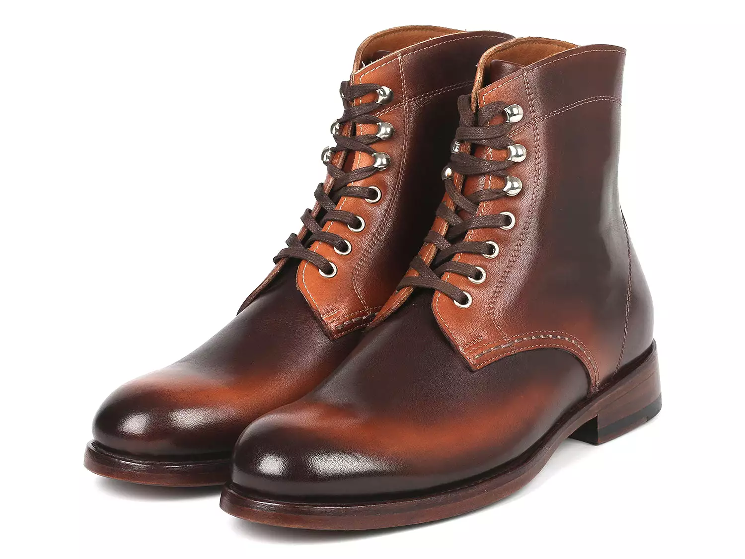 Paul Parkman Men's Brown Burnished Leather Boots - 824BRW73