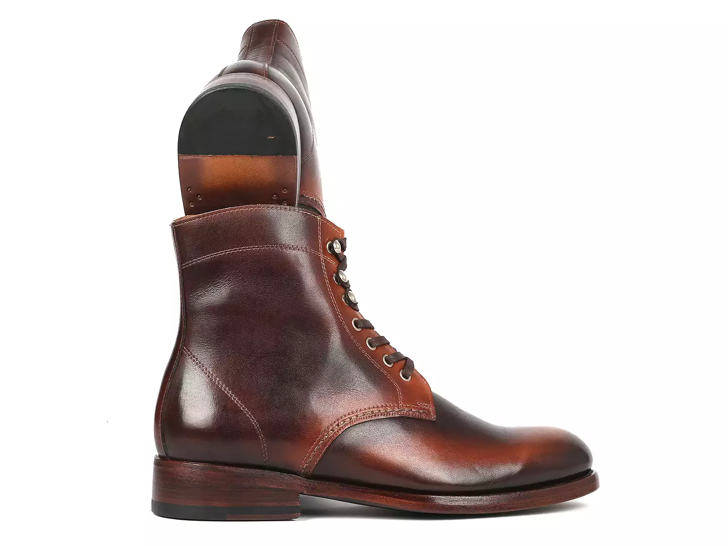 Paul Parkman Men's Brown Burnished Leather Boots - 824BRW73