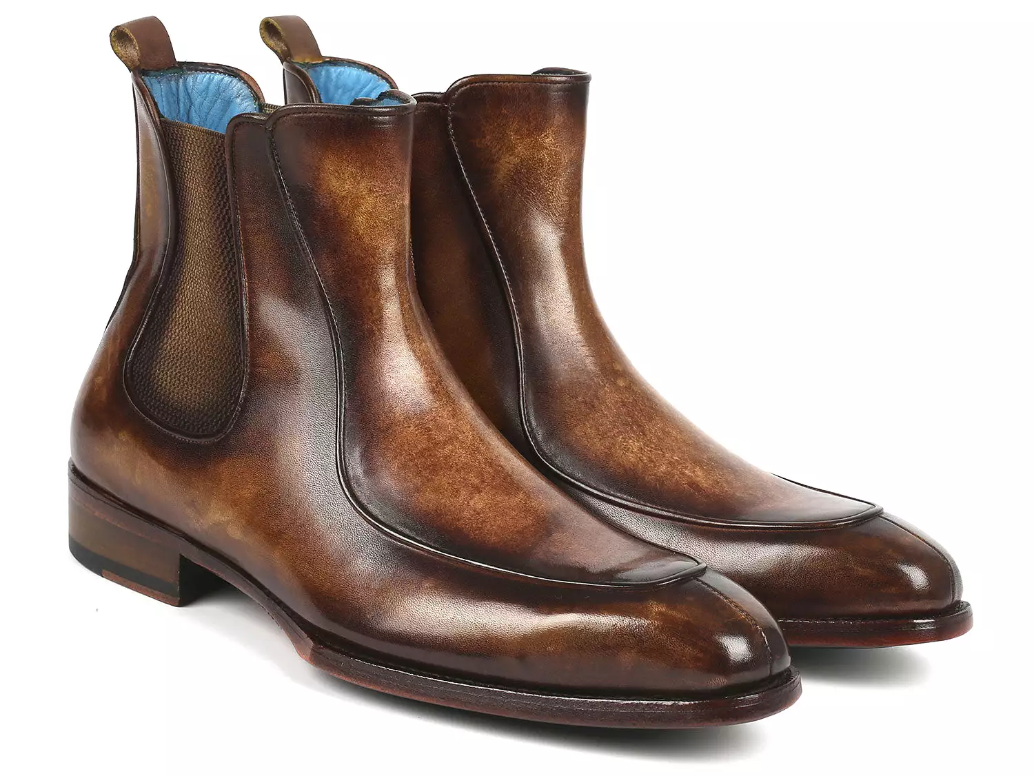 Paul Parkman Men's Brown Handpainted Chelsea Boots Goodyear Welted - BT822BRW