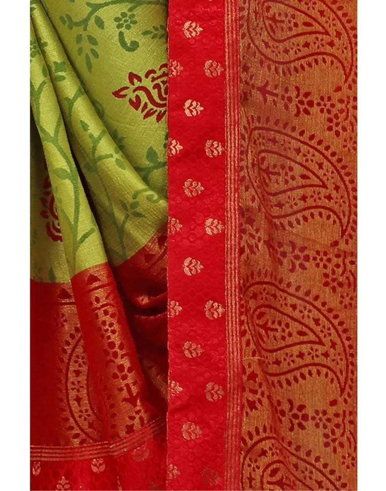 Pear Green Brasso Saree