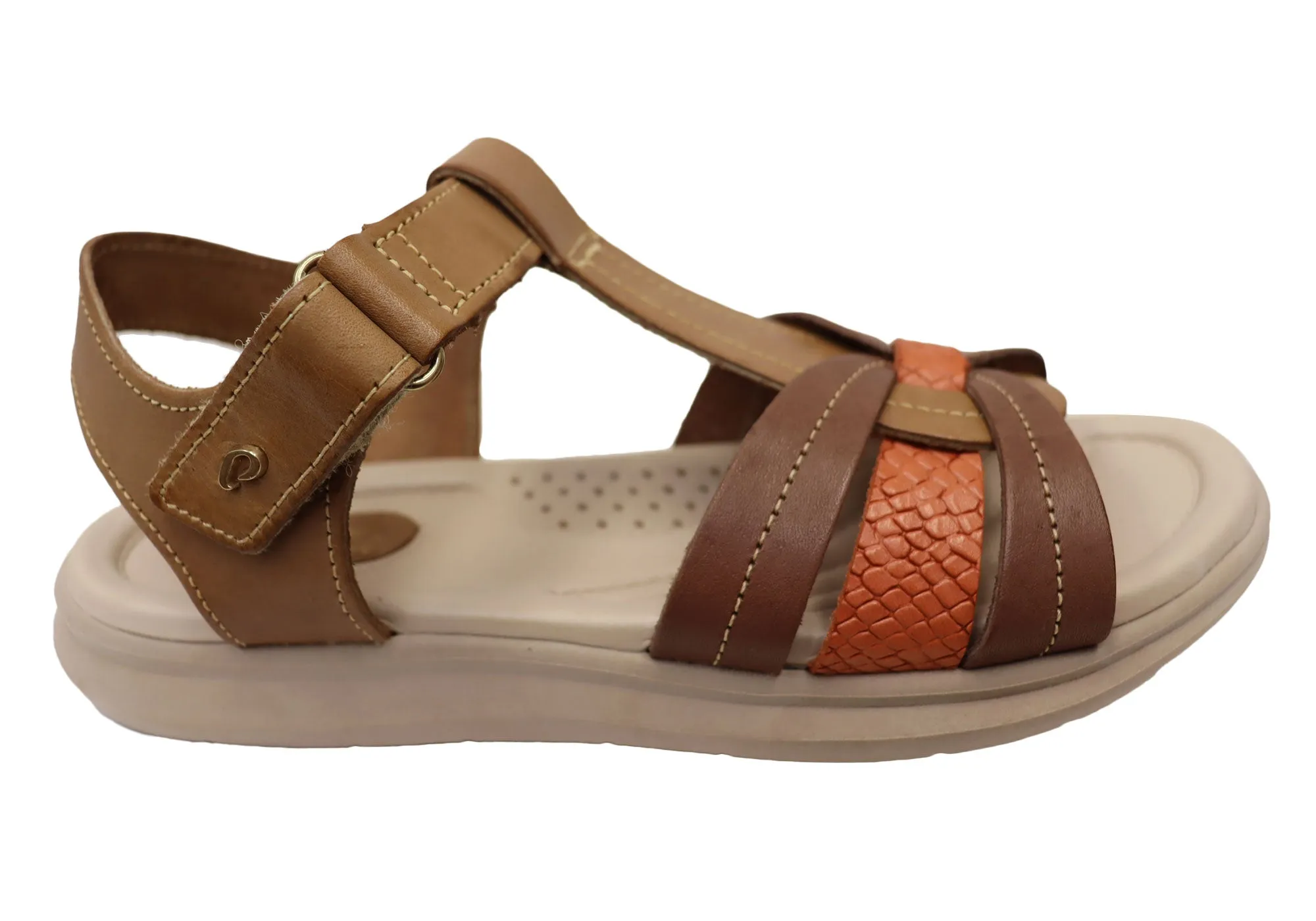 Pegada Dorita Womens Comfortable Leather Sandals Made In Brazil