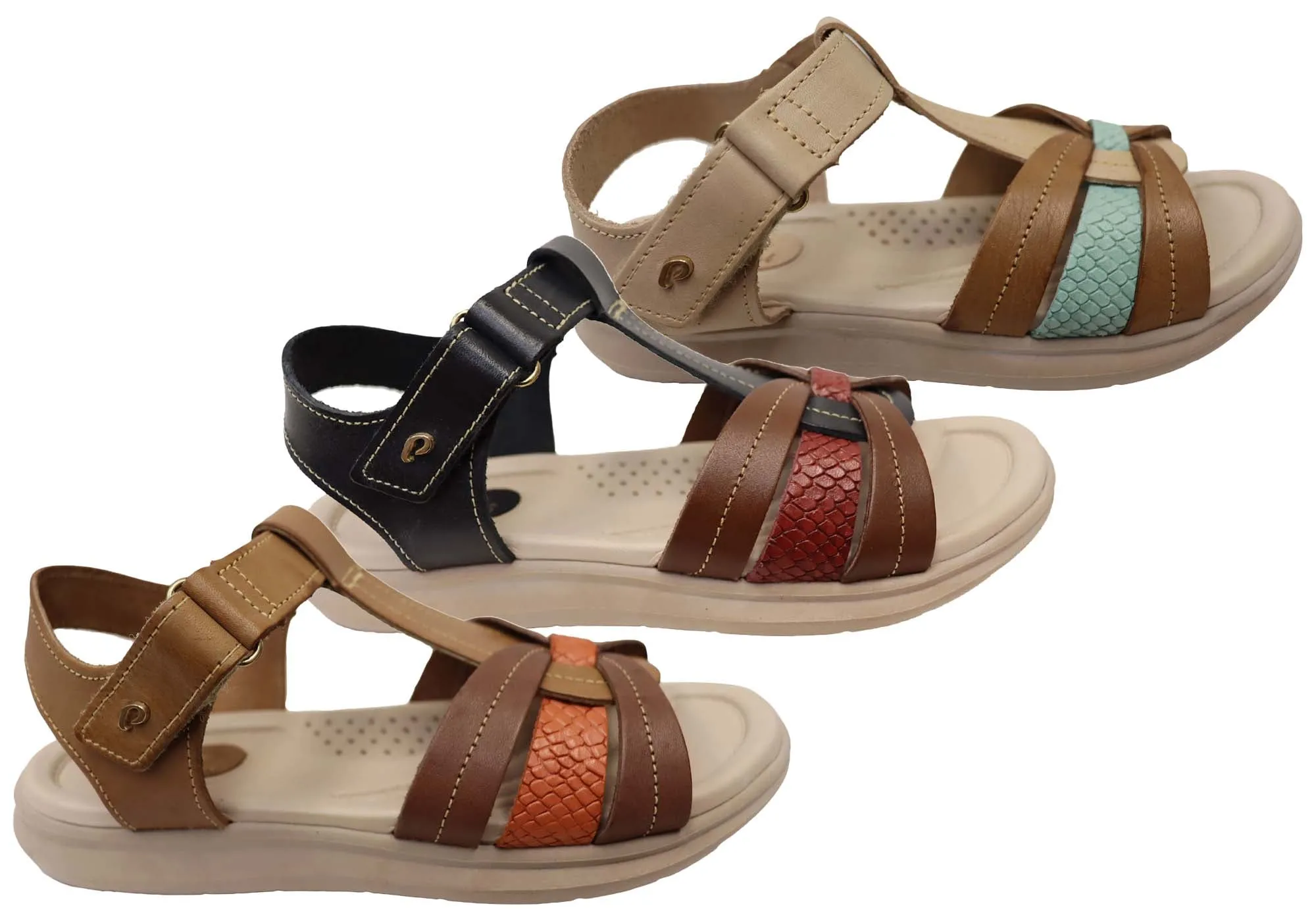 Pegada Dorita Womens Comfortable Leather Sandals Made In Brazil