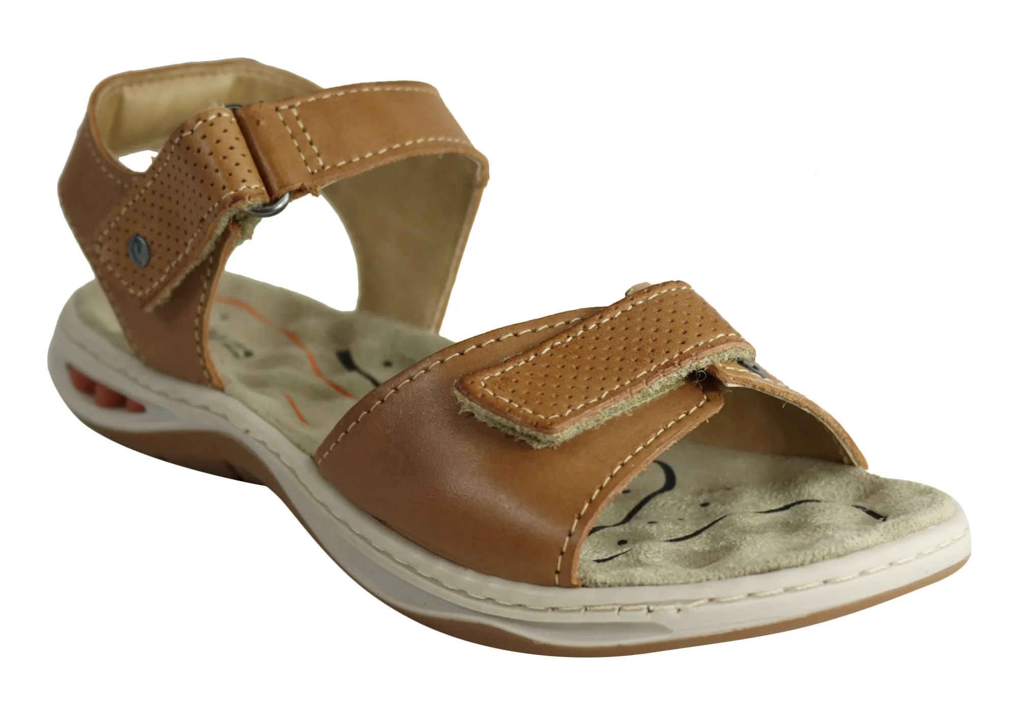 Pegada Marie Womens Comfortable Cushioned Adjustable Leather Sandals