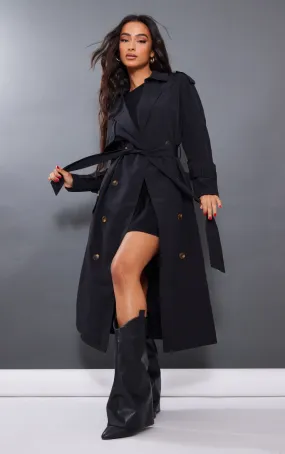 Petite Black Oversized Trench Coat | Petite