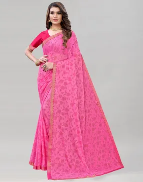 Pink Printed Saree