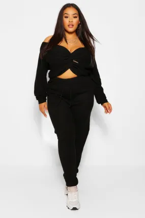 Plus Twist Sweater And Jogger Lounge Set