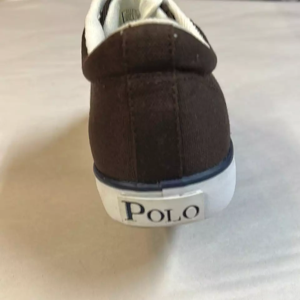 POLO RALPH LAUREN  •Giles•  Chocolate Canvas Sneaker - Fits Women or Youth