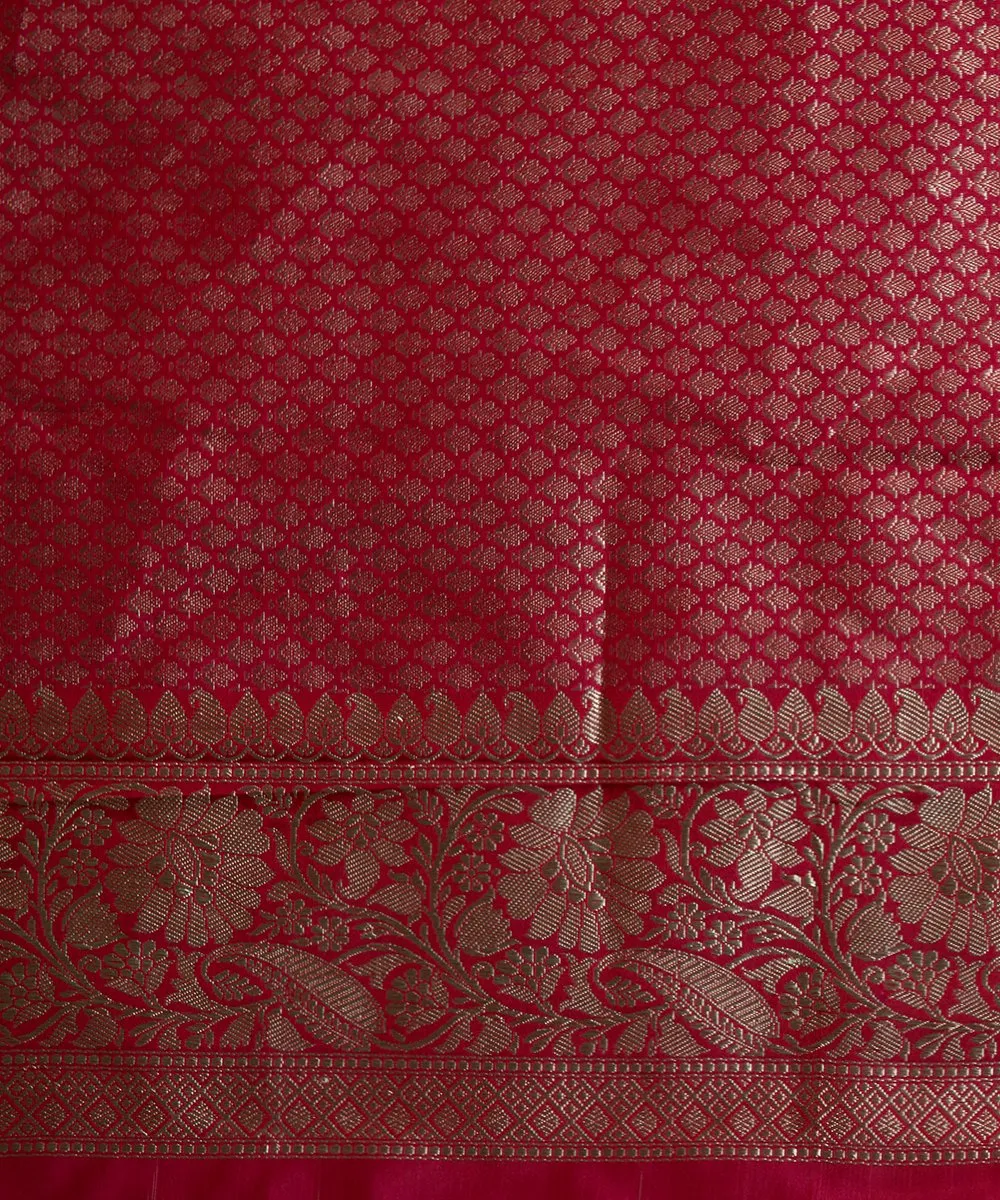 Red Handloom Pure Katan Silk Banarasi Sona Rupa Kadhwa Jangla Saree