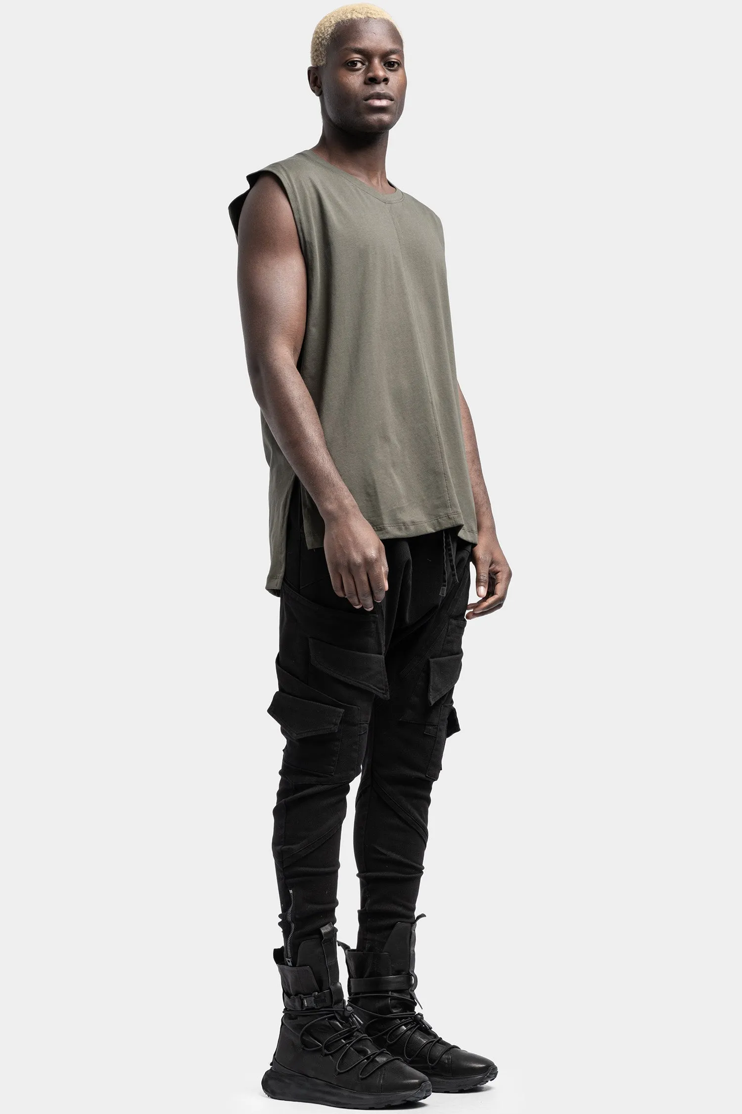 Regular cotton tank, Military green