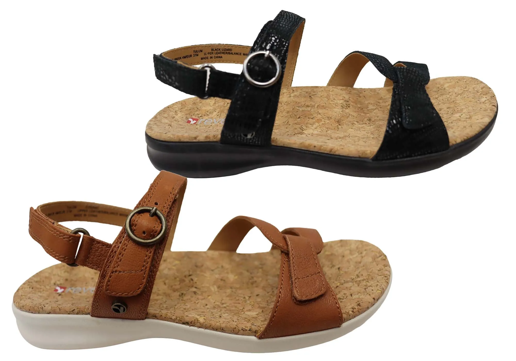 Revere Tulum Womens Comfortable Leather Sandals