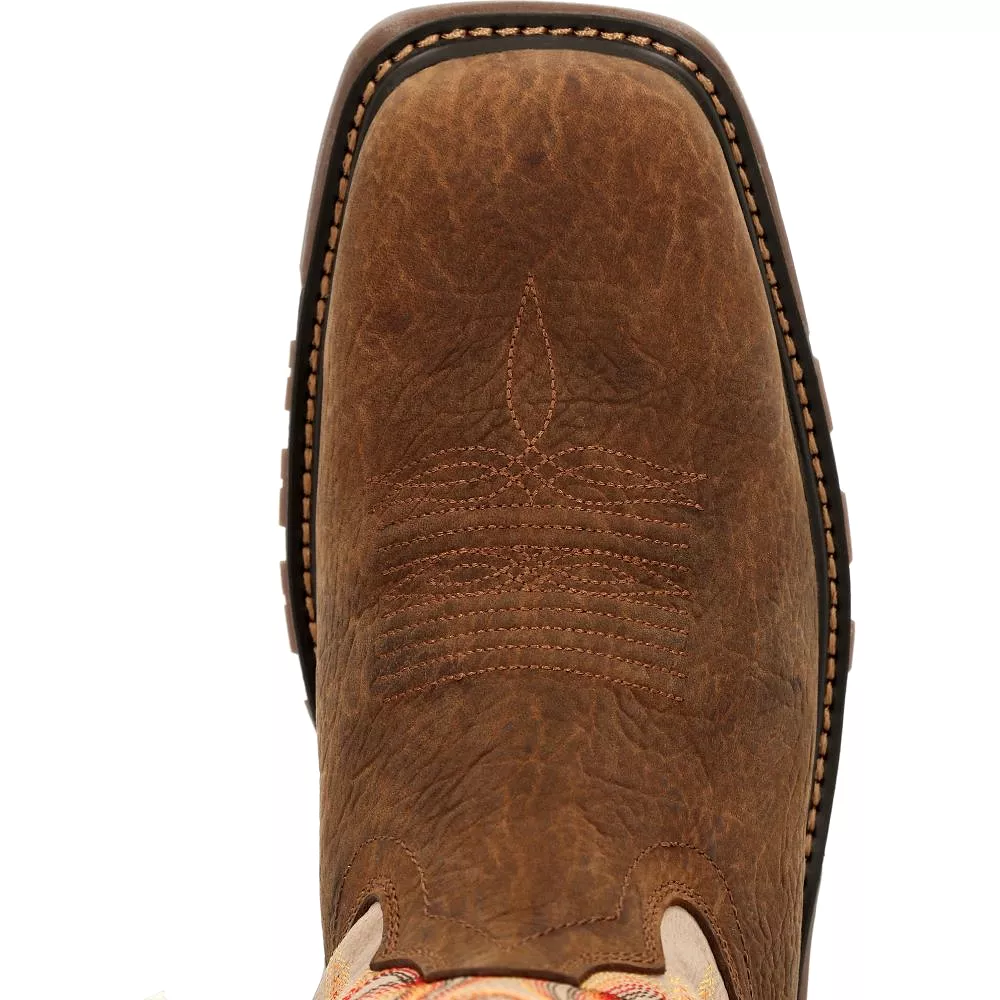 'Rocky' Men's 12 Carbon 6 EH WP Western Square Comp Toe - Brown / Bone