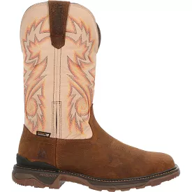 'Rocky' Men's 12 Carbon 6 EH WP Western Square Comp Toe - Brown / Bone