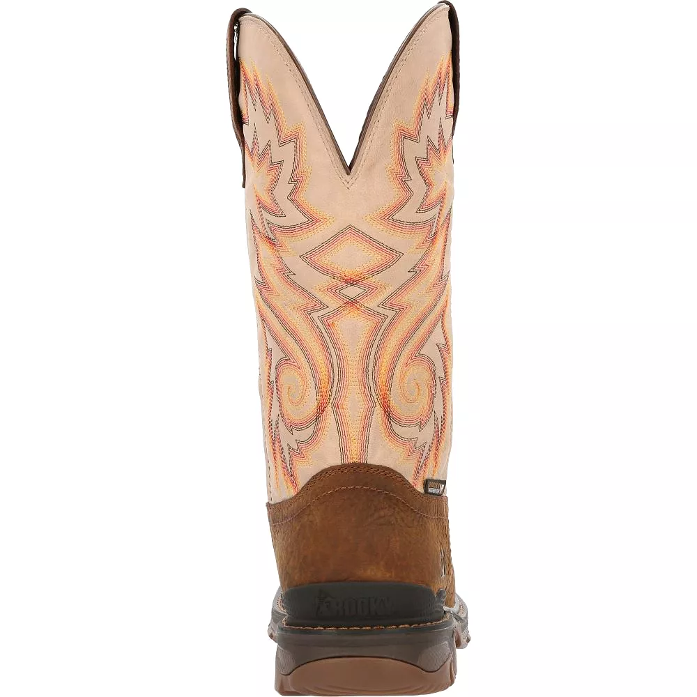 'Rocky' Men's 12 Carbon 6 EH WP Western Square Comp Toe - Brown / Bone