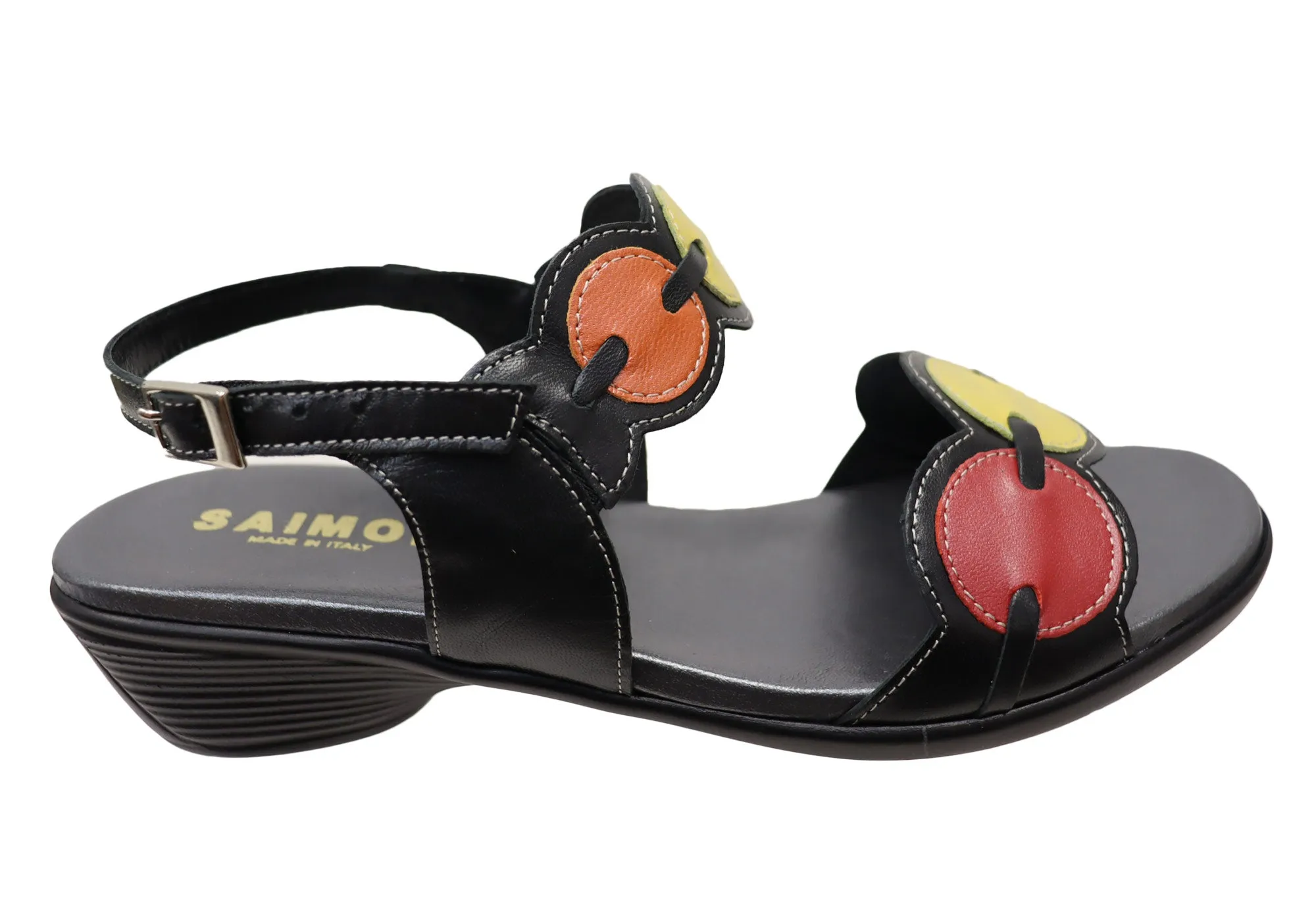 Saimon Womens Comfortable Leather Sandals Made In Italy