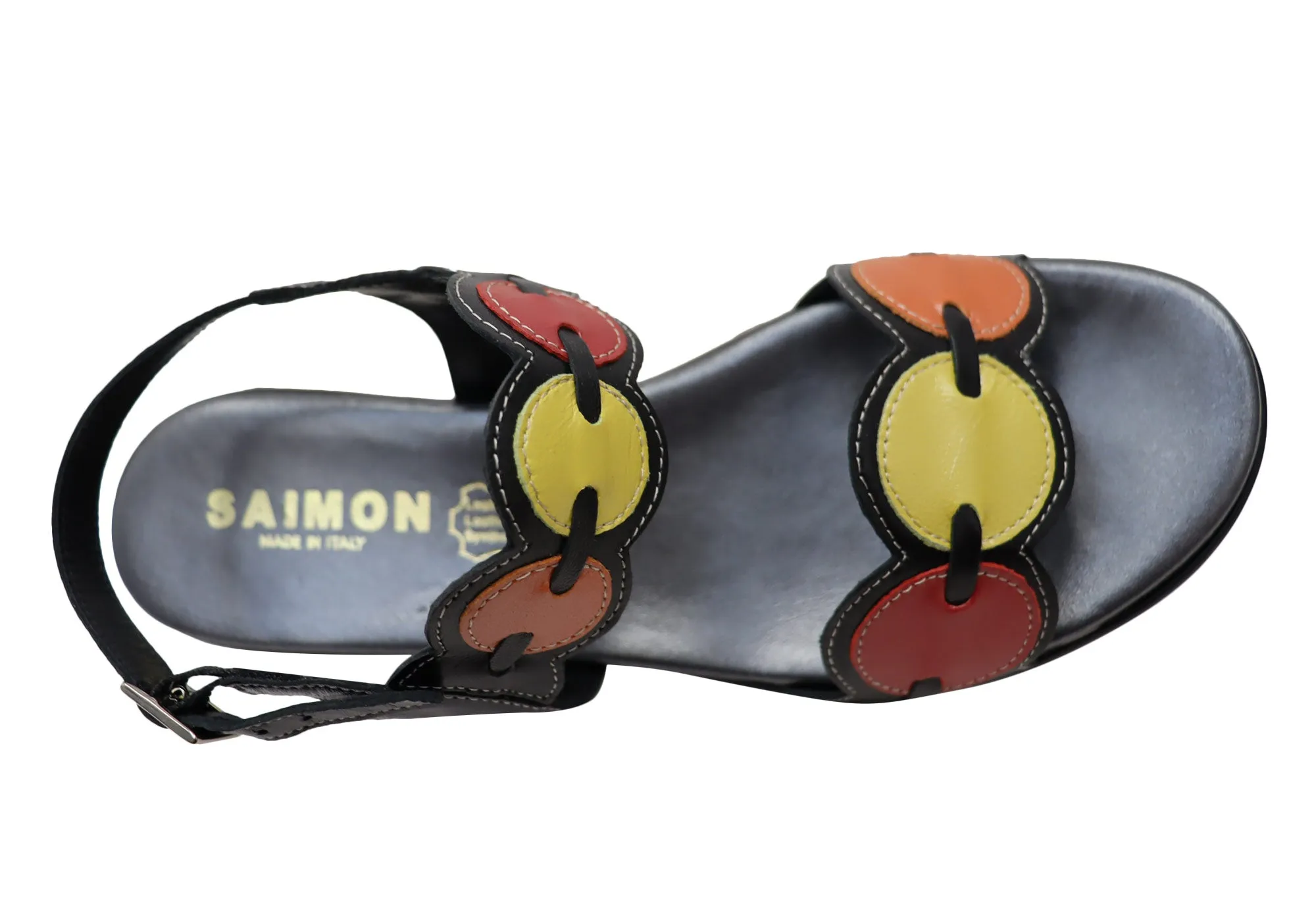 Saimon Womens Comfortable Leather Sandals Made In Italy