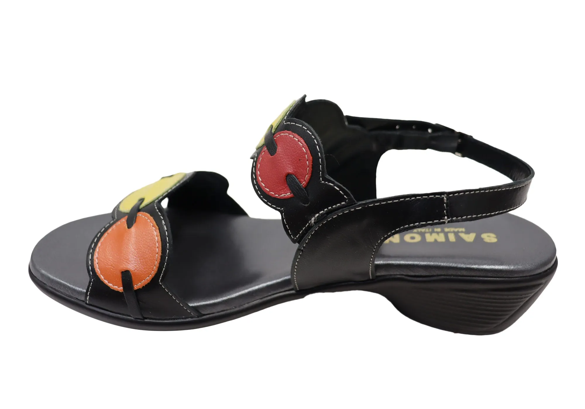 Saimon Womens Comfortable Leather Sandals Made In Italy