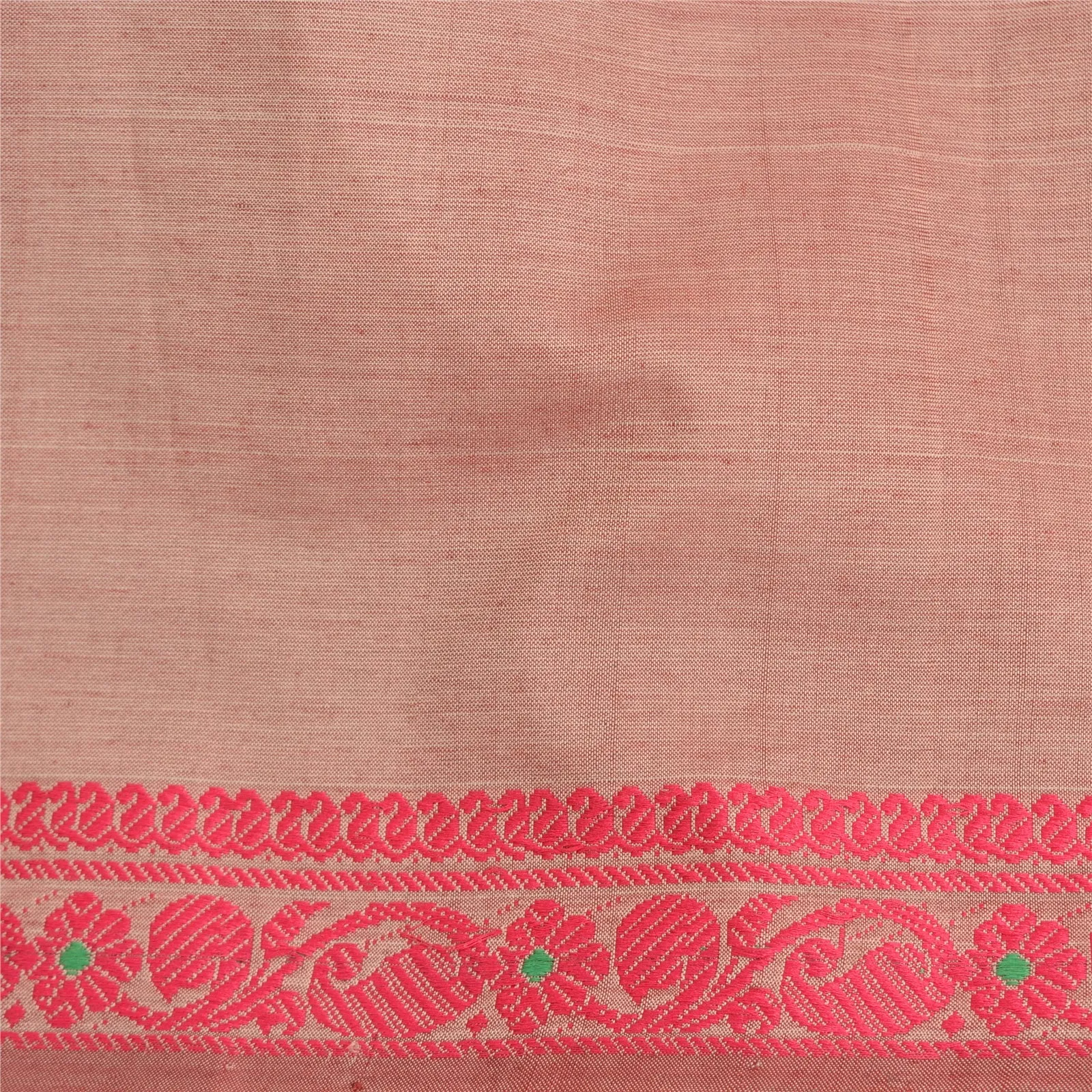 Sanskriti Vintage Pink Indian Sarees Art Silk Woven Premium Sari Craft Fabric