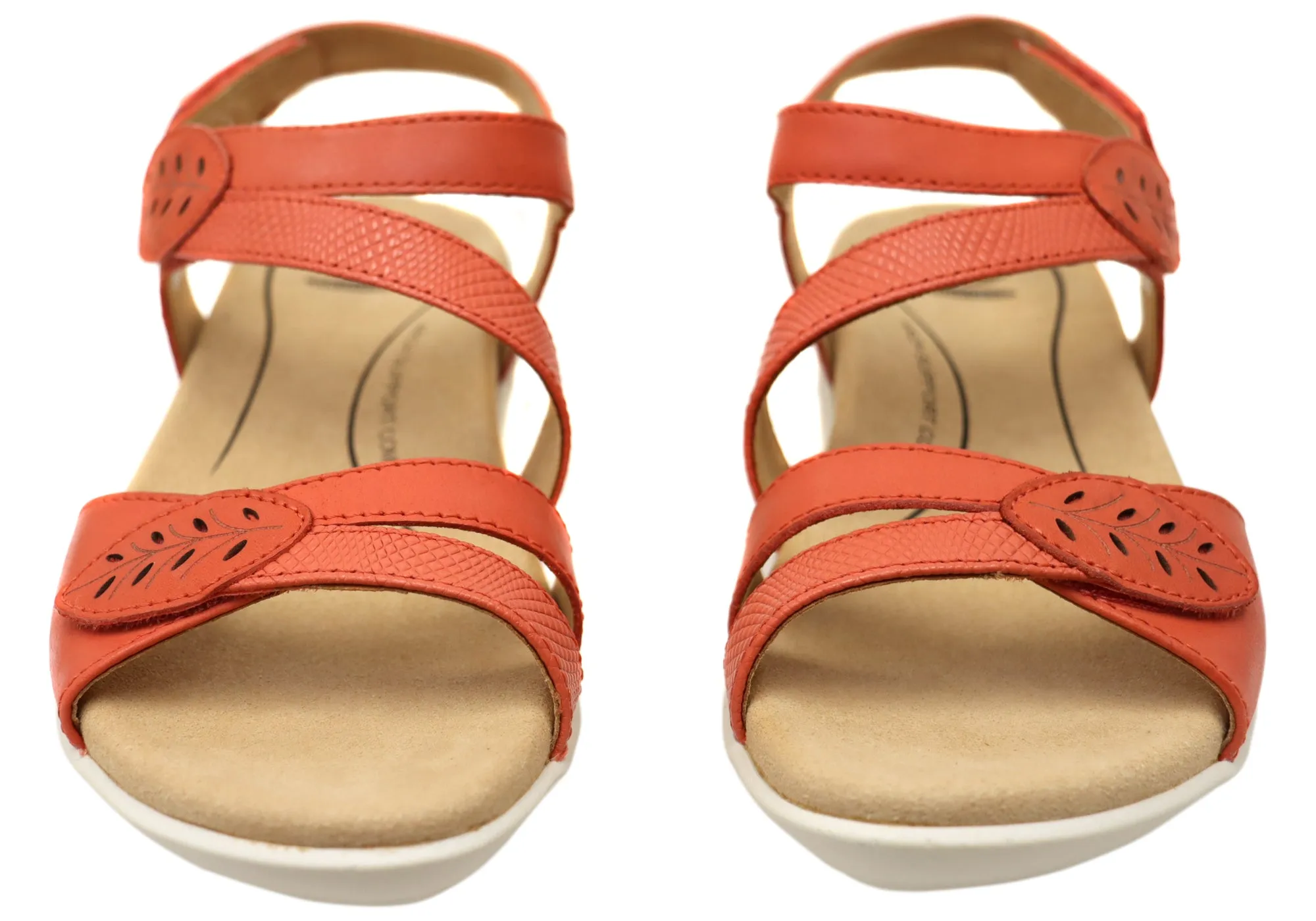 Scholl Orthaheel Tana Womens Comfortable Leather Wedge Sandals