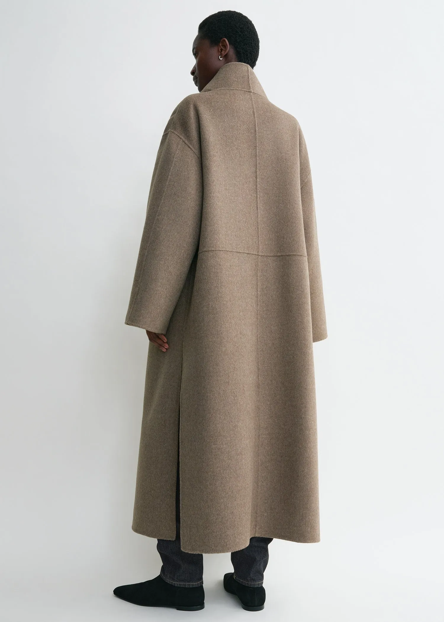 Signature wool cashmere coat oak melange