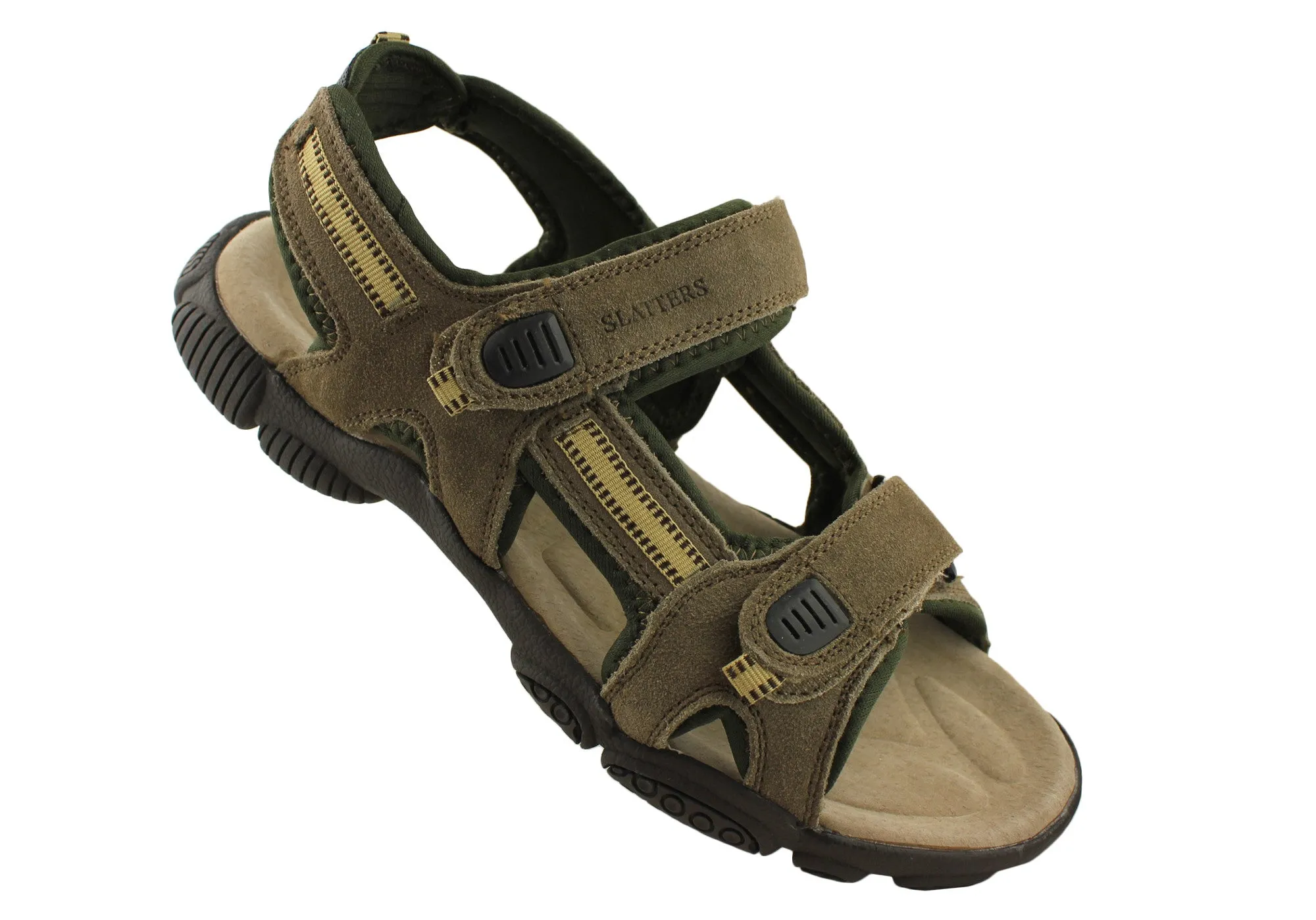 Slatters Broome II Mens Comfort Leather Sandals With Adjustable Straps