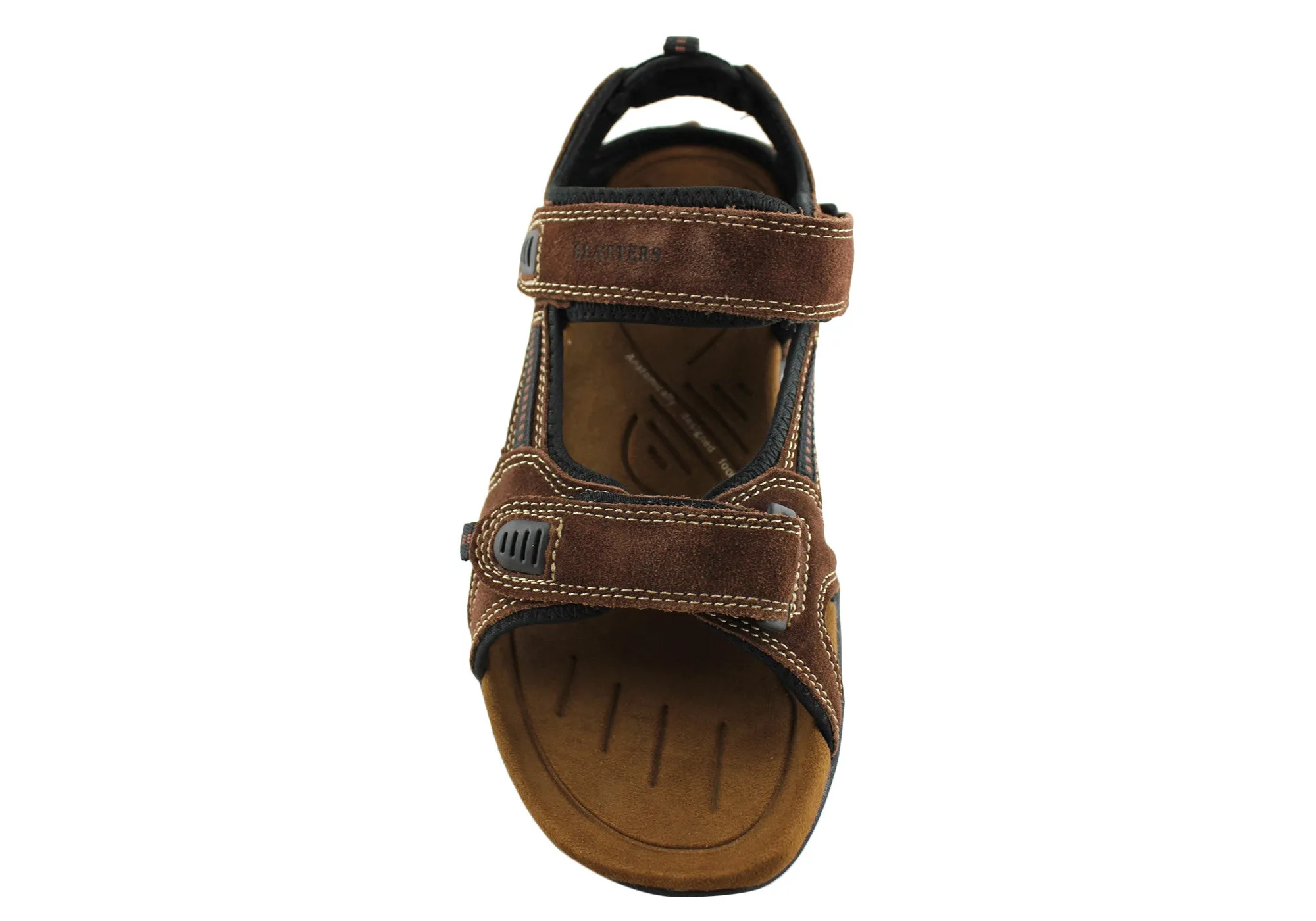 Slatters Broome II Mens Comfort Leather Sandals With Adjustable Straps