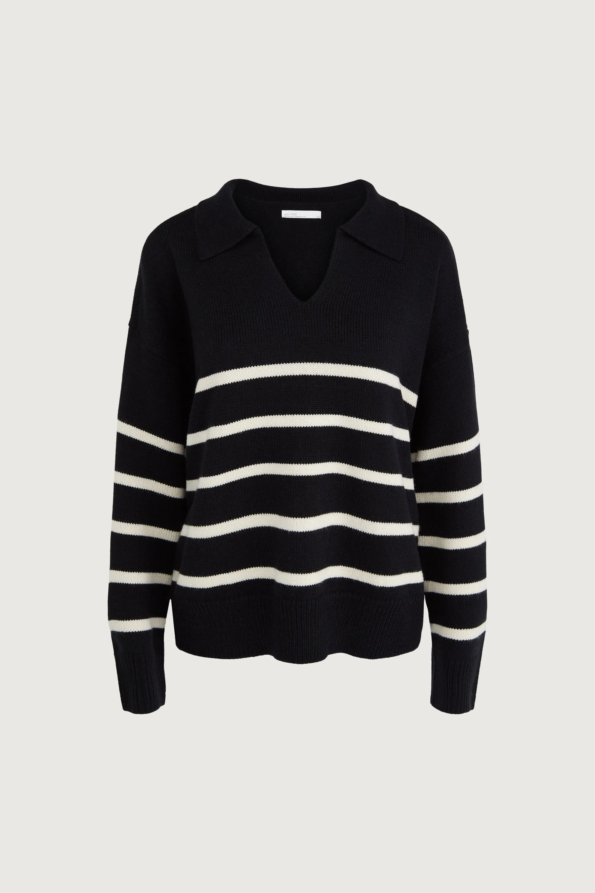 STRIPED COLLARED SWEATER