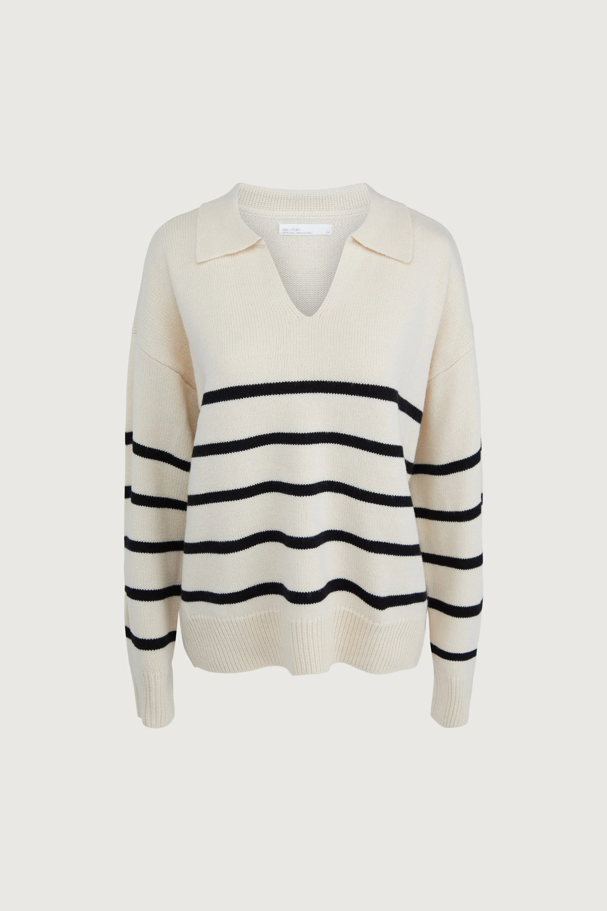 STRIPED COLLARED SWEATER