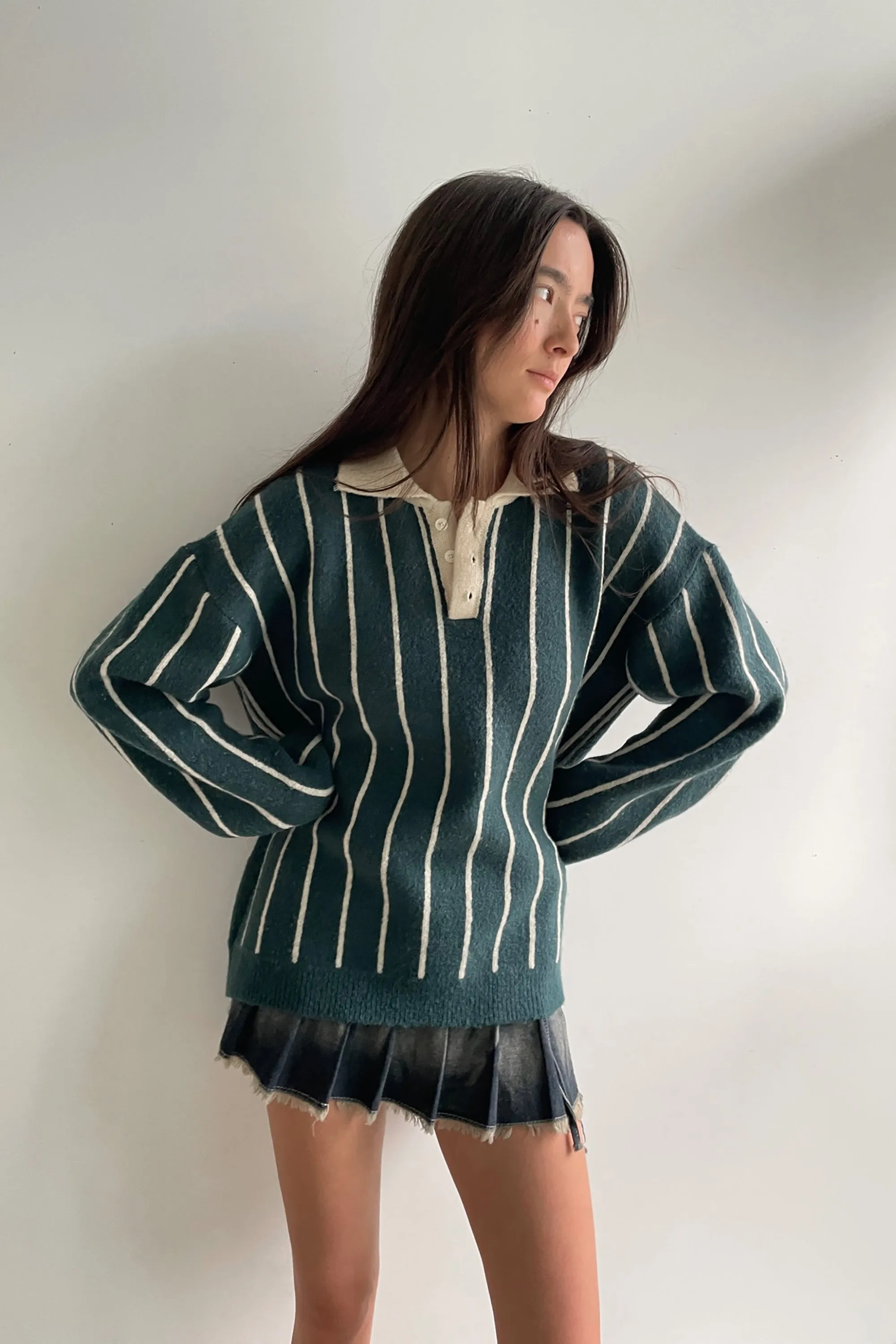 STRIPED RUGBY SWEATER