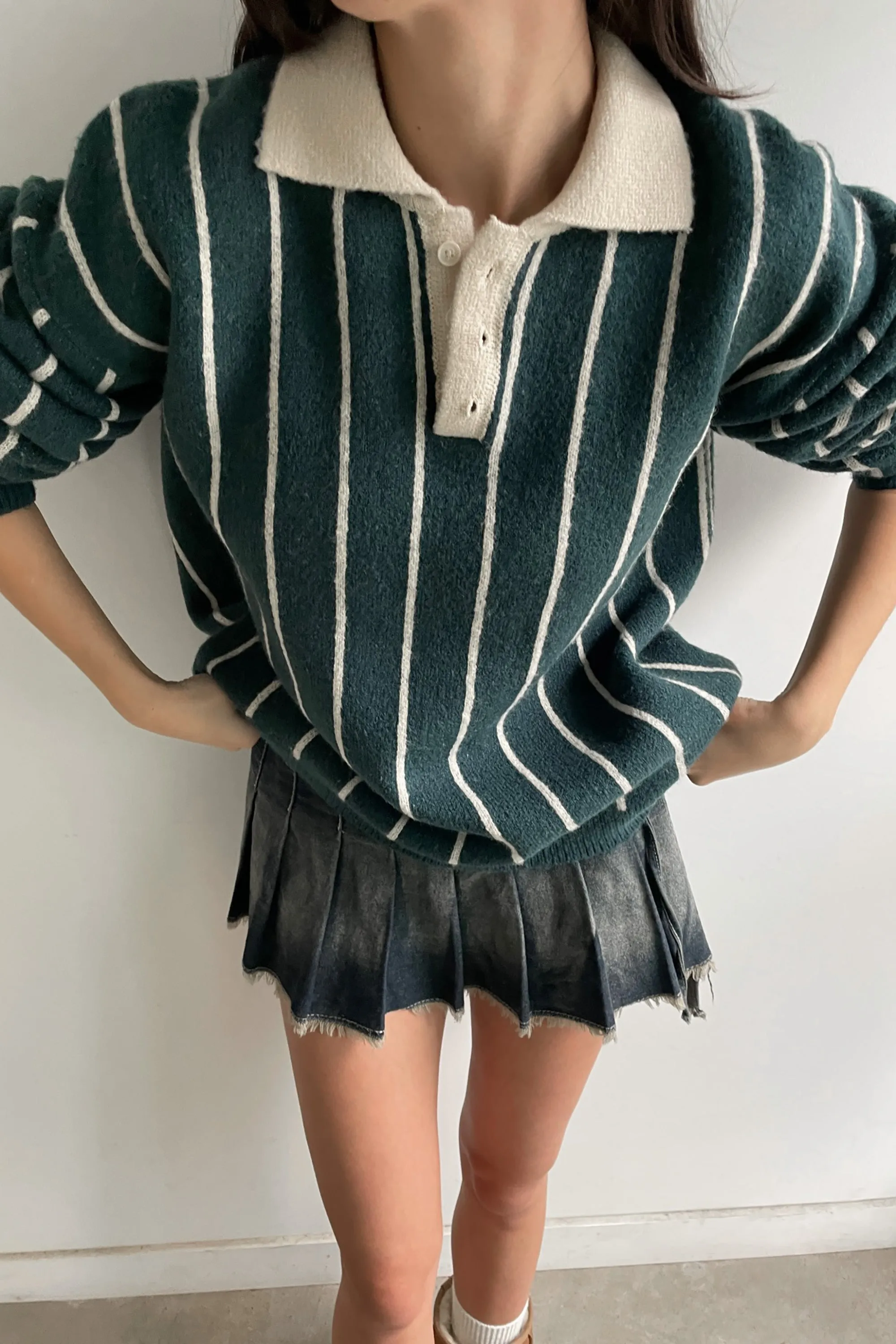 STRIPED RUGBY SWEATER