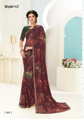 Stylewell Presents Alisha Chiffon Casual Wear Sarees Collection