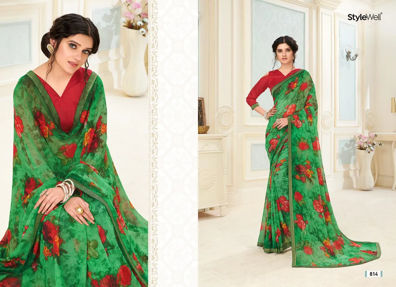 Stylewell Presents Alisha Chiffon Casual Wear Sarees Collection