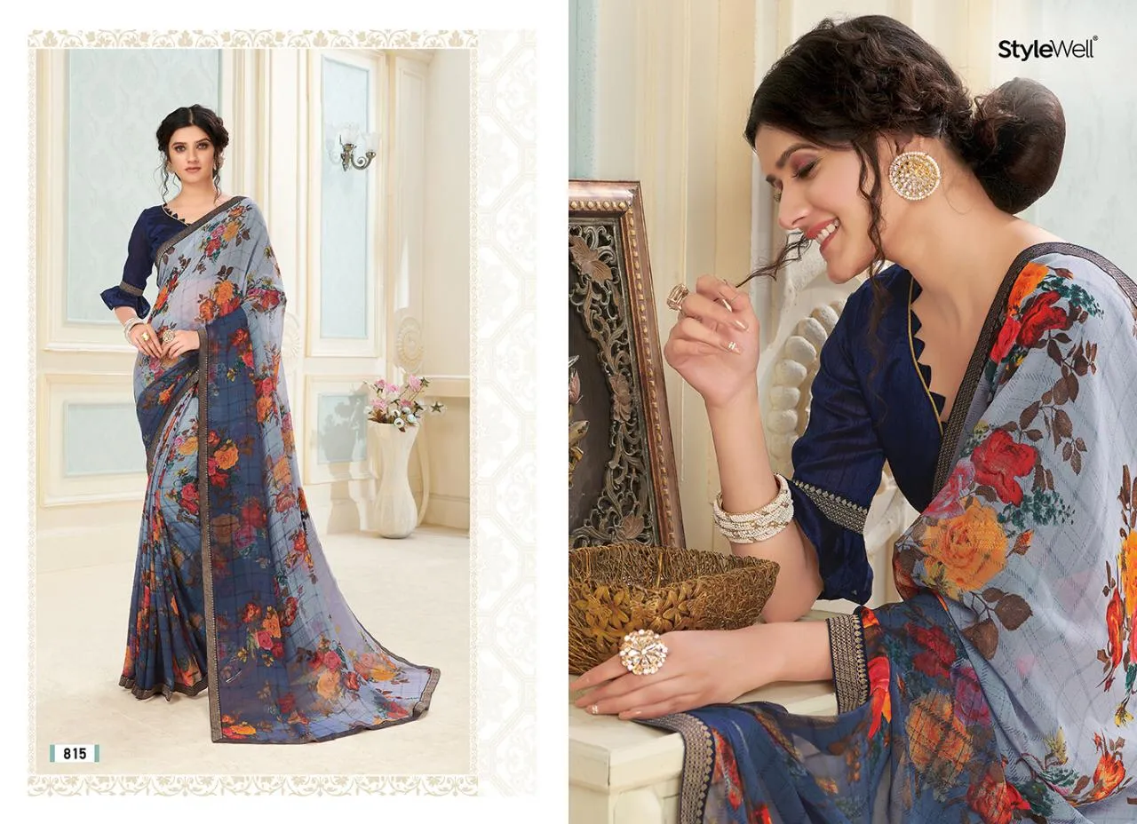 Stylewell Presents Alisha Chiffon Casual Wear Sarees Collection