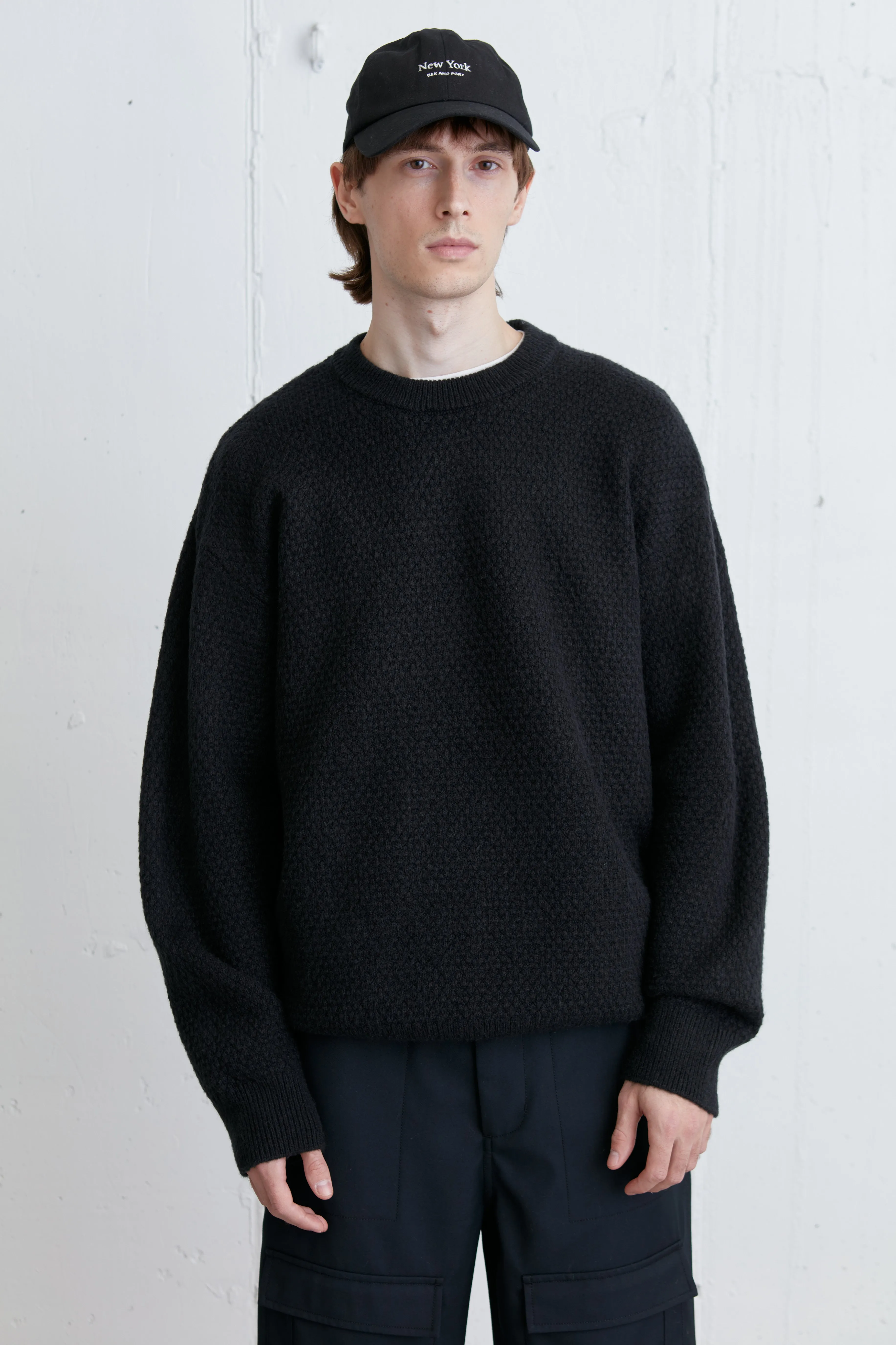 TEXTURED CREWNECK SWEATER