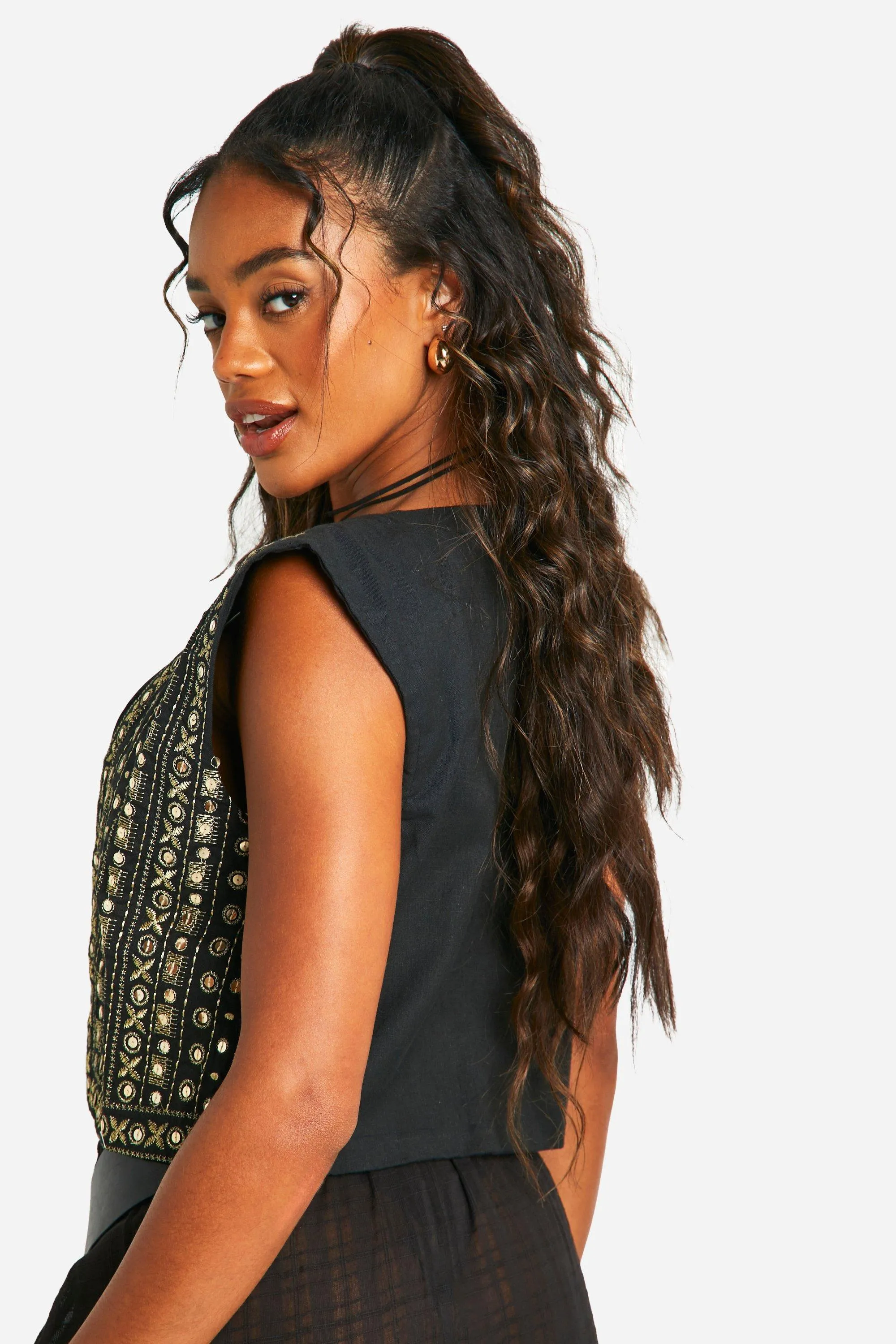 Tops | Embellished Waistcoat | boohoo